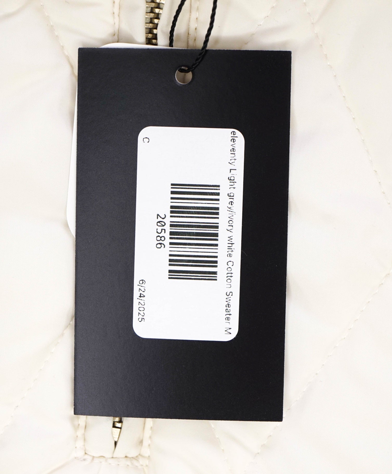 ELEVENTY For LORO PIANA Ivory Quilted Cotton Hoodie Sweater M