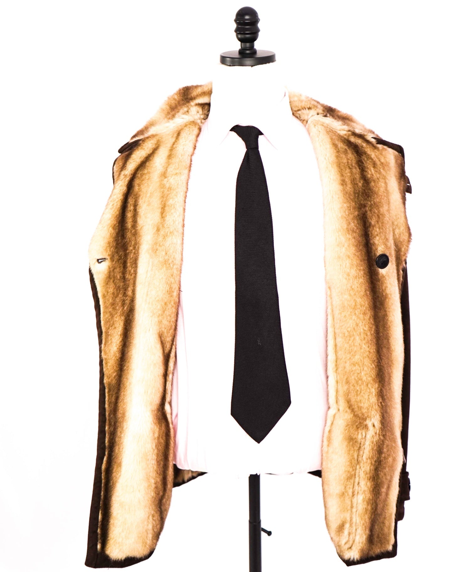 $1,895 Armani Collezioni Brown SUEDE Fur Lined Suede Coat 42