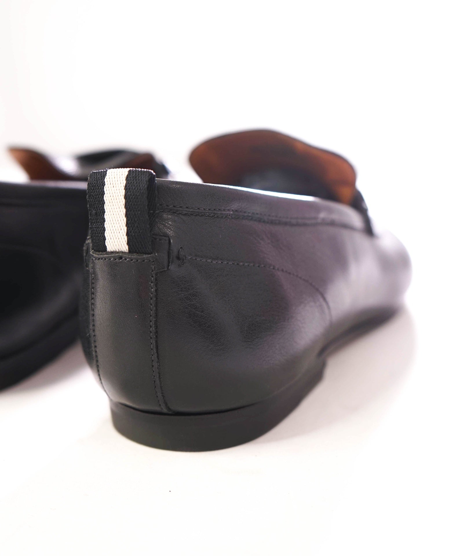 $650 BALLY - Leather Black "GOODEAR" Loafers - US 8 (7UK)