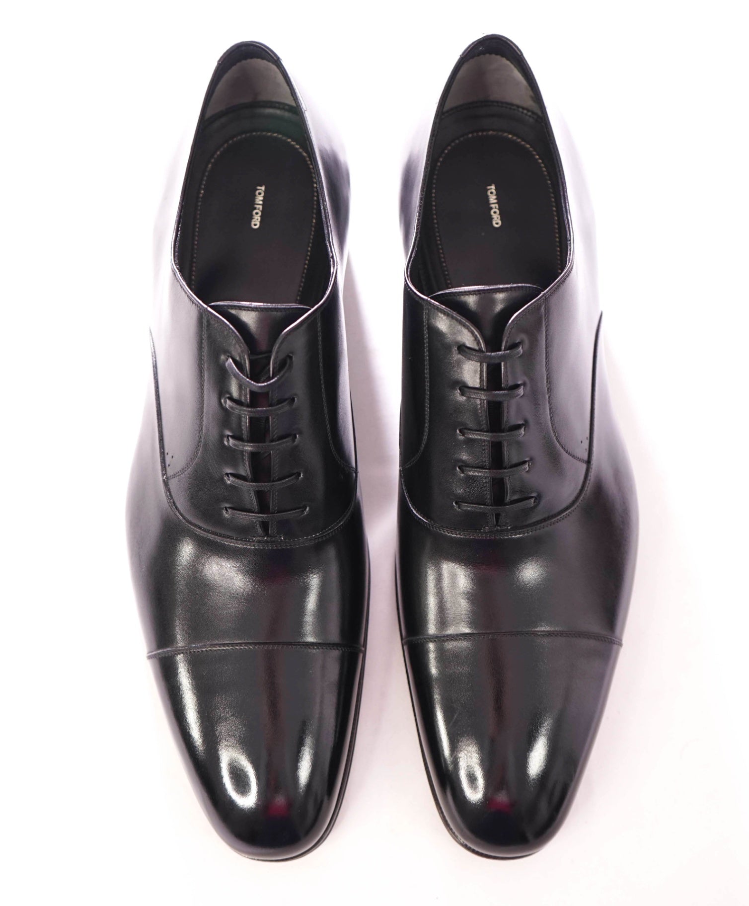 $1,990 TOM FORD - "Edgar" Leather Black Oxfords - 12.5 (12TF)