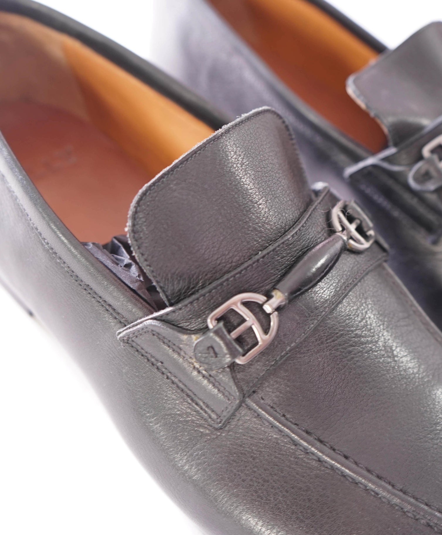 $650 BALLY - Leather Black "GOODEAR" Loafers - US 8 (7UK)