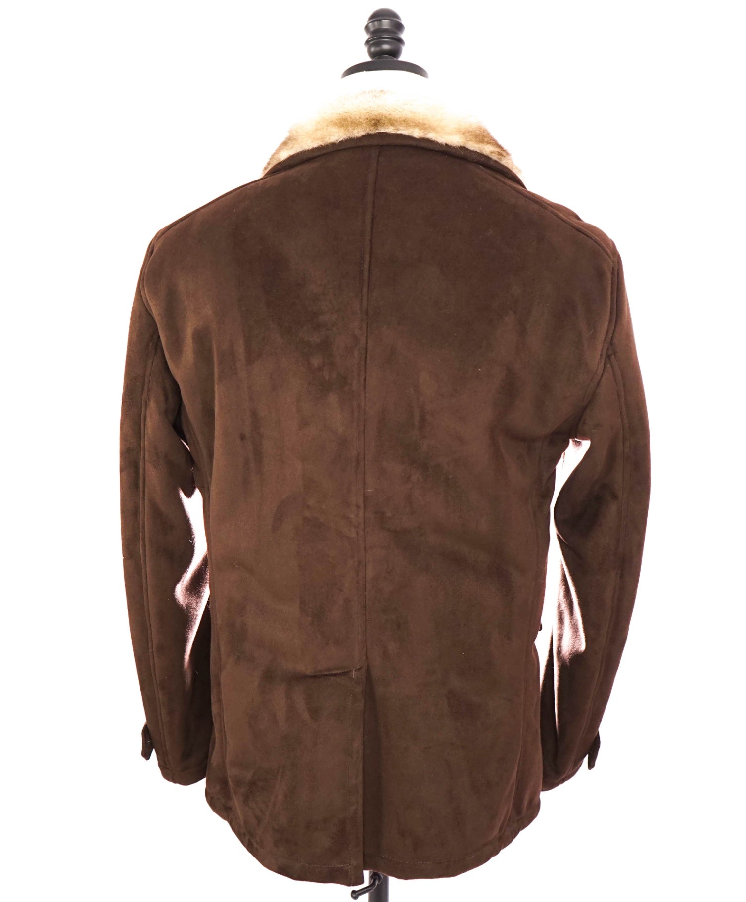 $1,895 Armani Collezioni Brown SUEDE Fur Lined Suede Coat 42