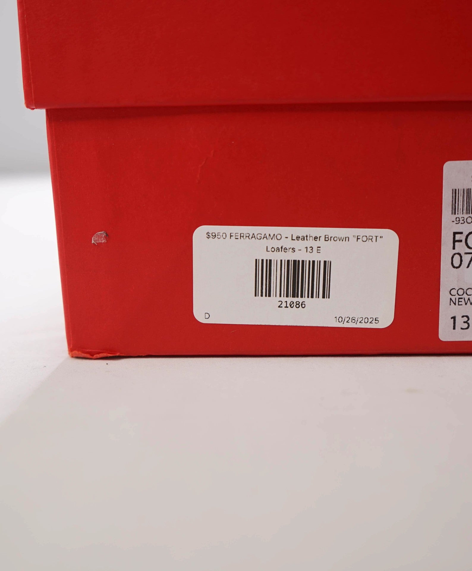 $950 FERRAGAMO - Leather Brown "FORT" Loafers - 13 E