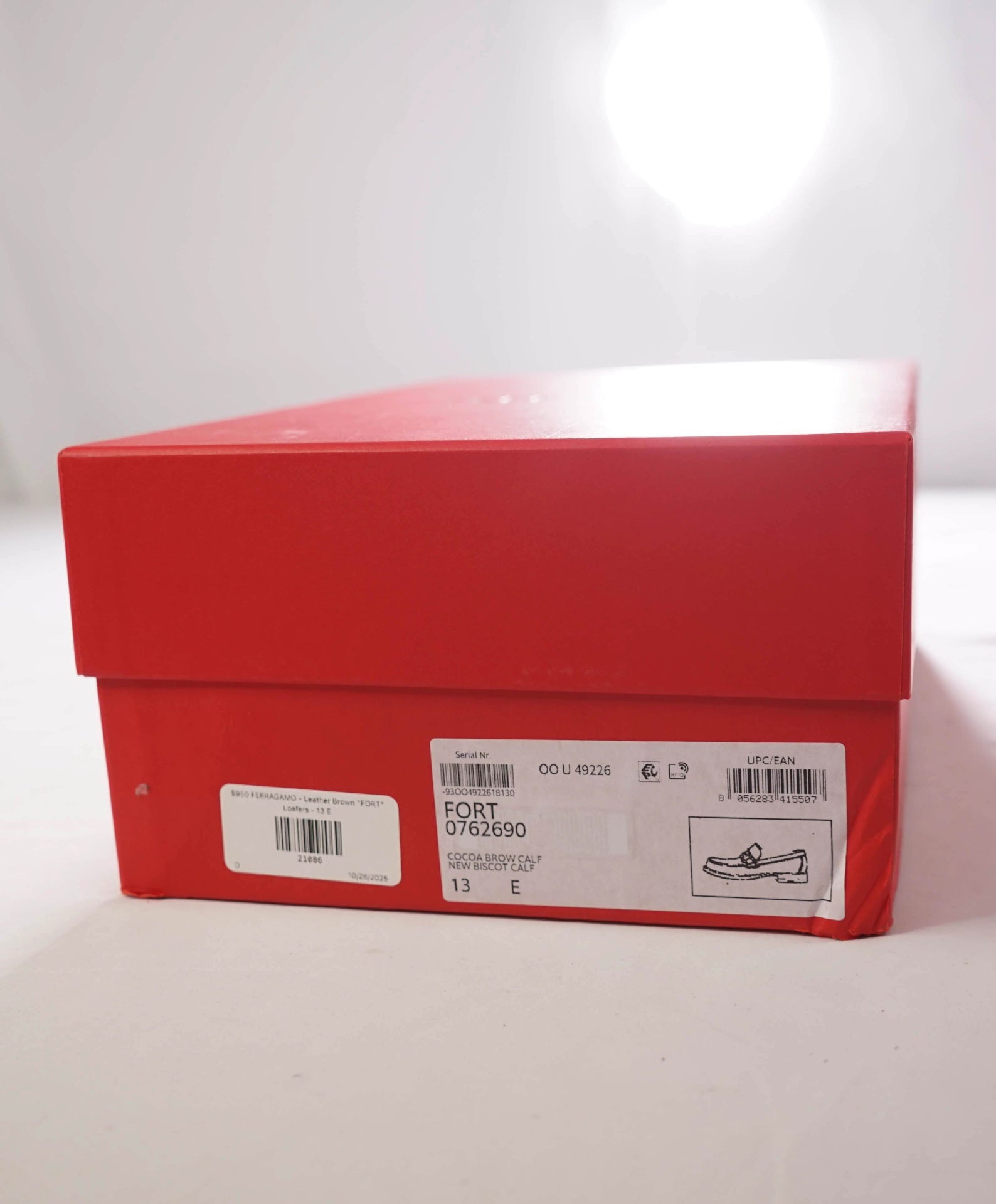 $950 FERRAGAMO - Leather Brown "FORT" Loafers - 13 E