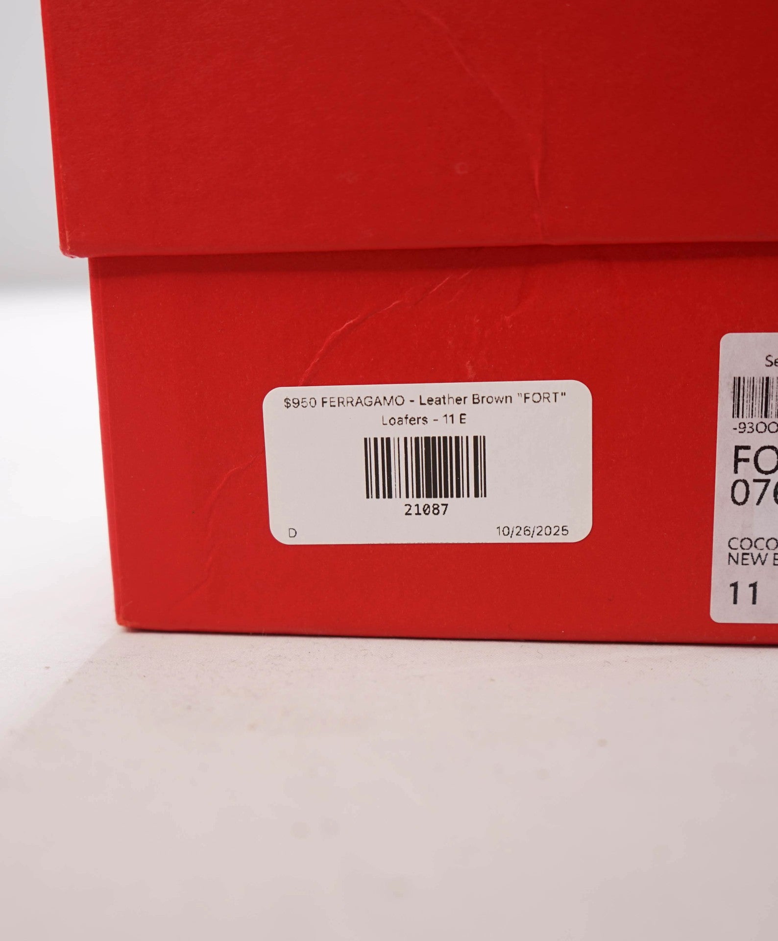 $950 FERRAGAMO - Leather Brown "FORT" Loafers - 11 E