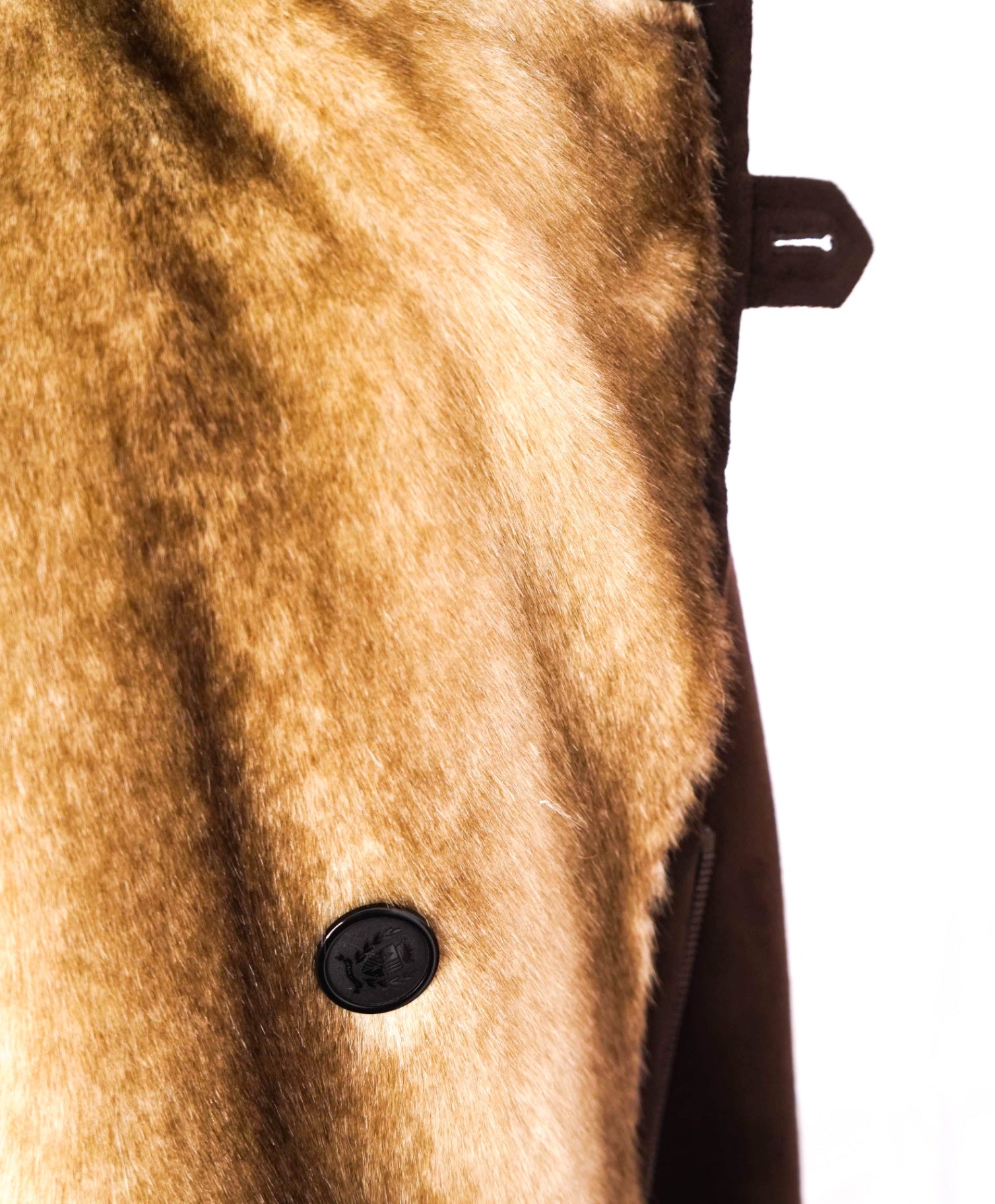 $1,895 Armani Collezioni Brown SUEDE Fur Lined Suede Coat 42