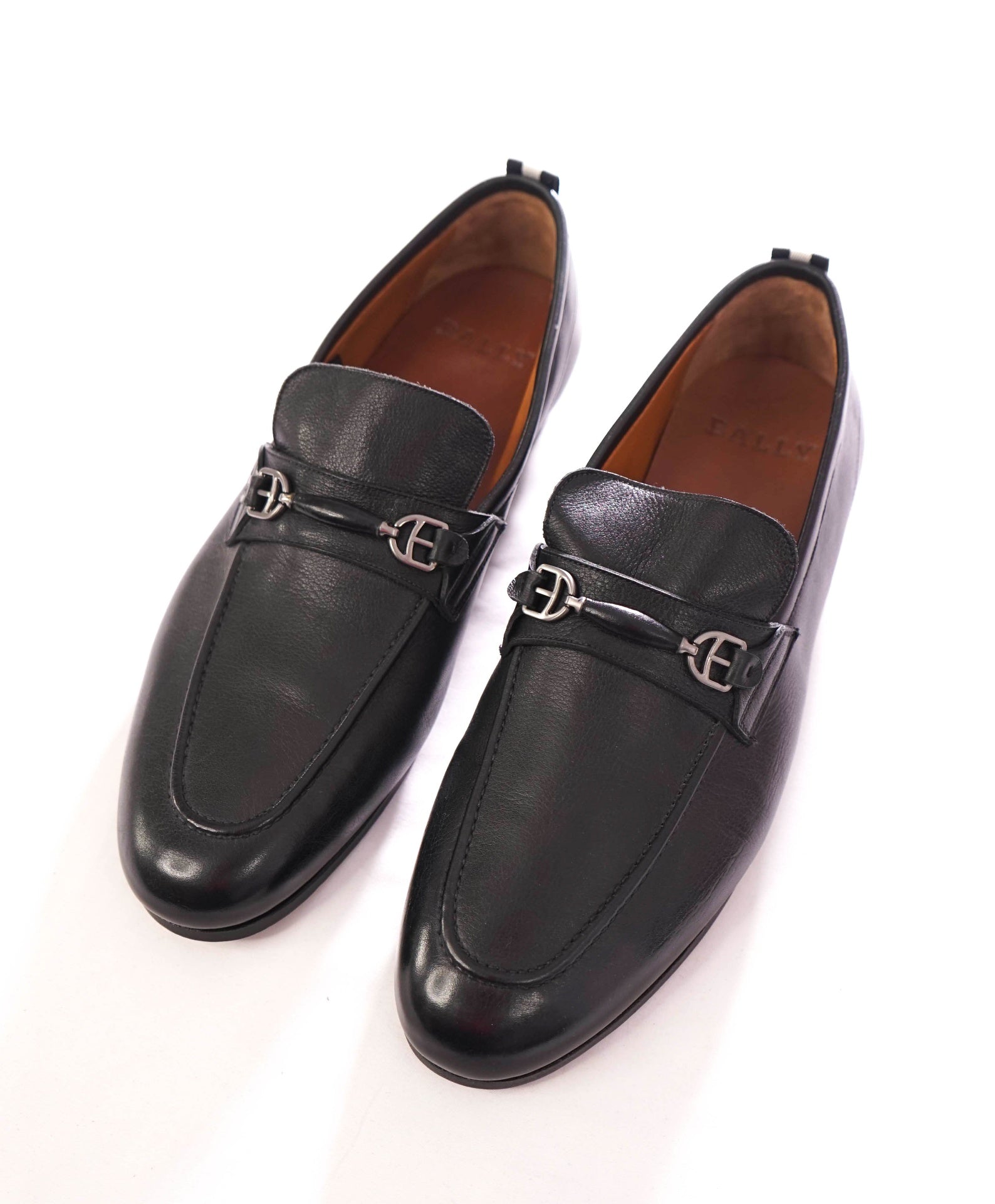 $650 BALLY - Leather Black "GOODEAR" Loafers - US 8 (7UK)