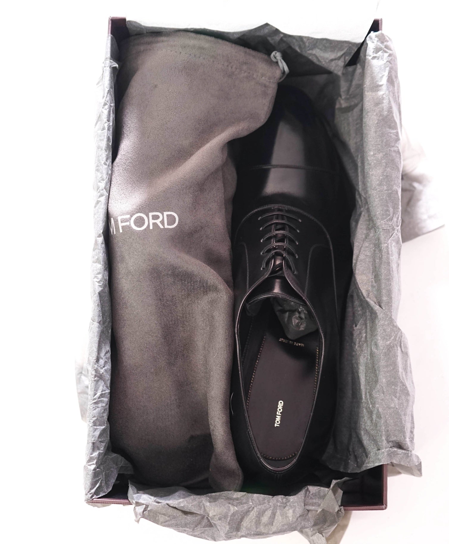 $1,990 TOM FORD - "Edgar" Leather Black Oxfords - 12.5 (12TF)