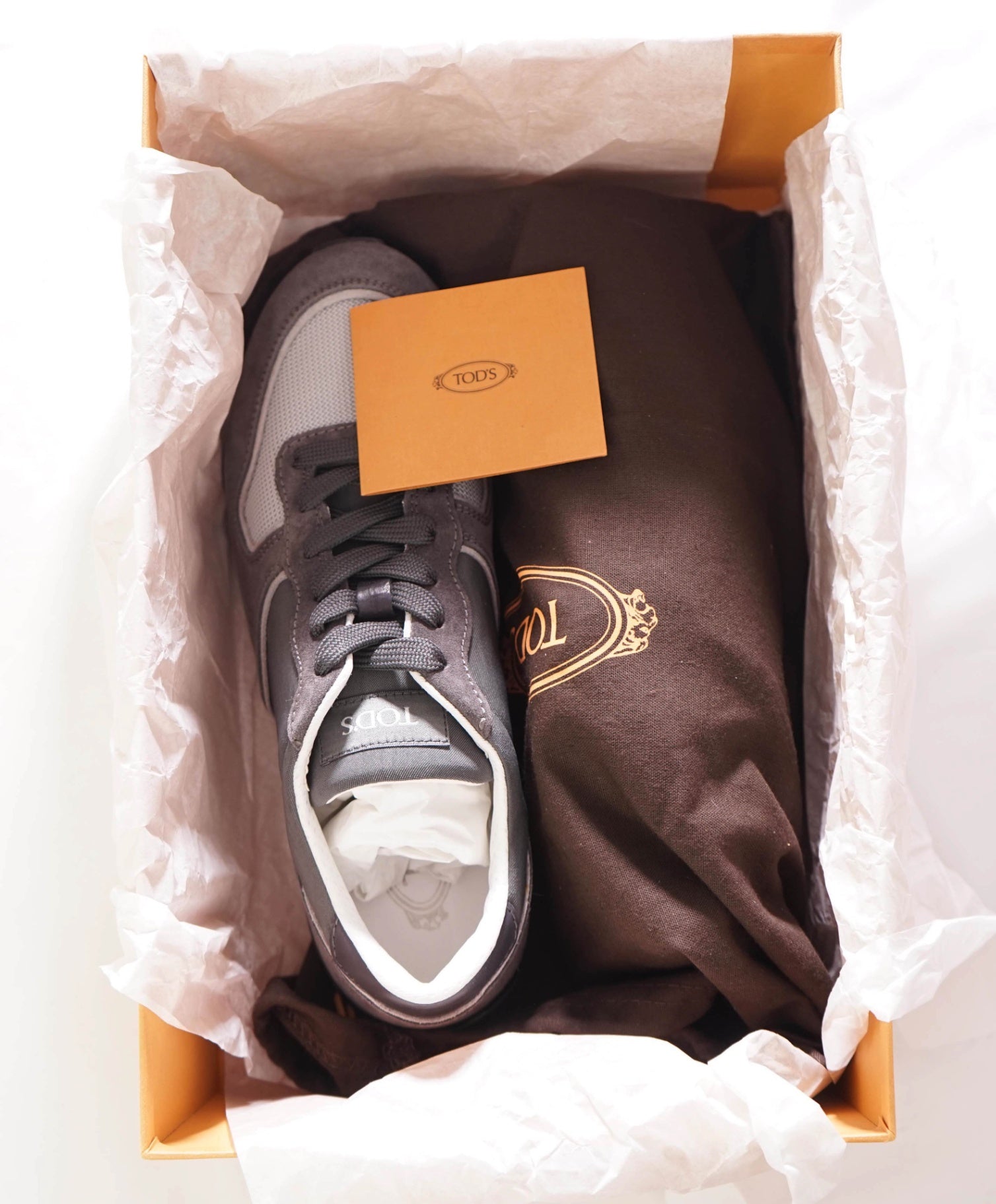 $995 TOD'S - Suede/Fabric Gray Sneakers - US 8.5 (7.5UK)