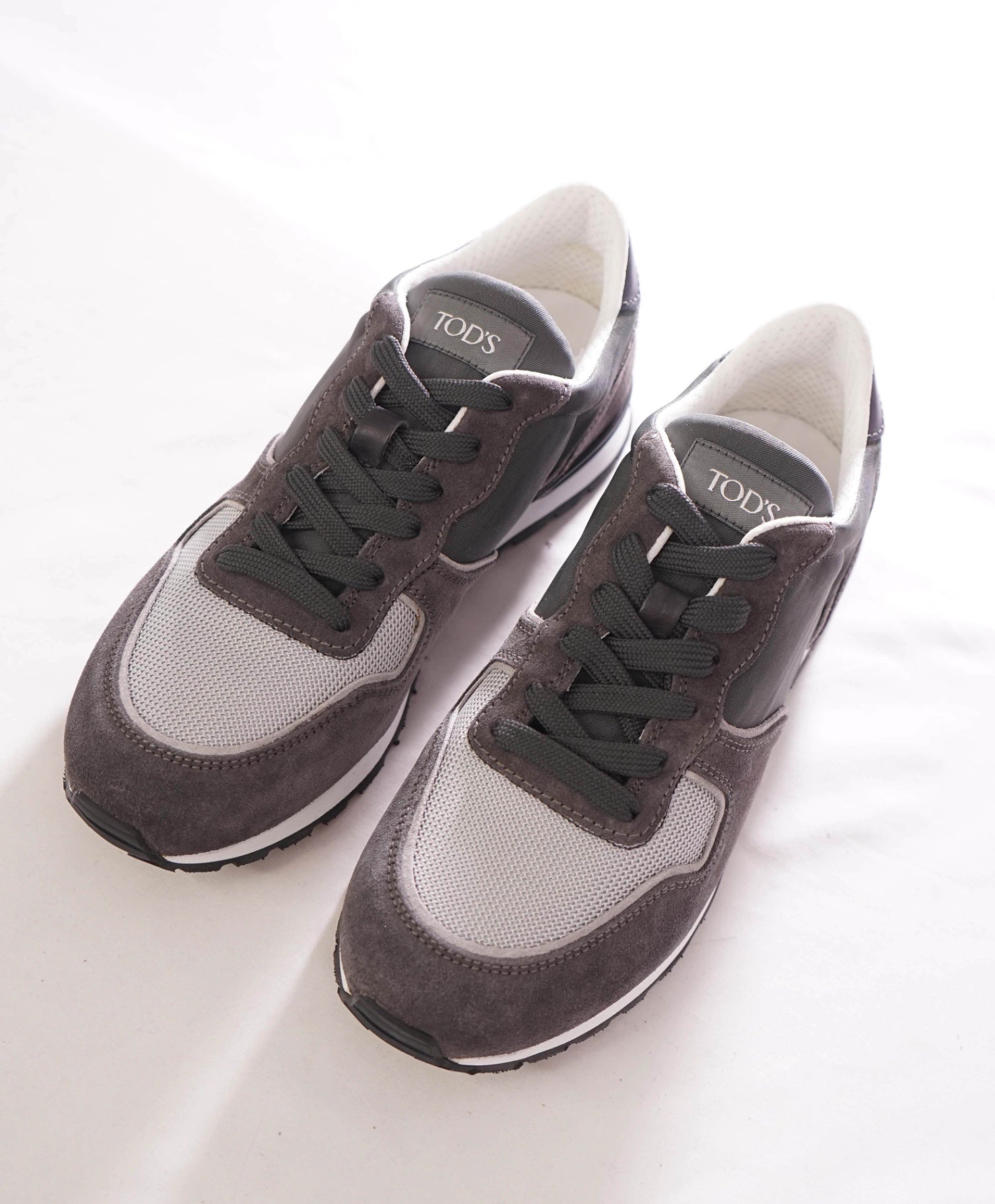 $995 TOD'S - Suede/Fabric Gray Sneakers - US 8.5 (7.5UK)