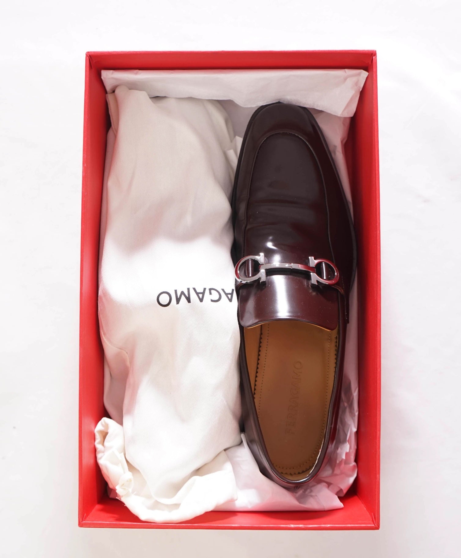 $1,150 FERRAGAMO - Leather Brown "FINLEY" Loafers - 9 D