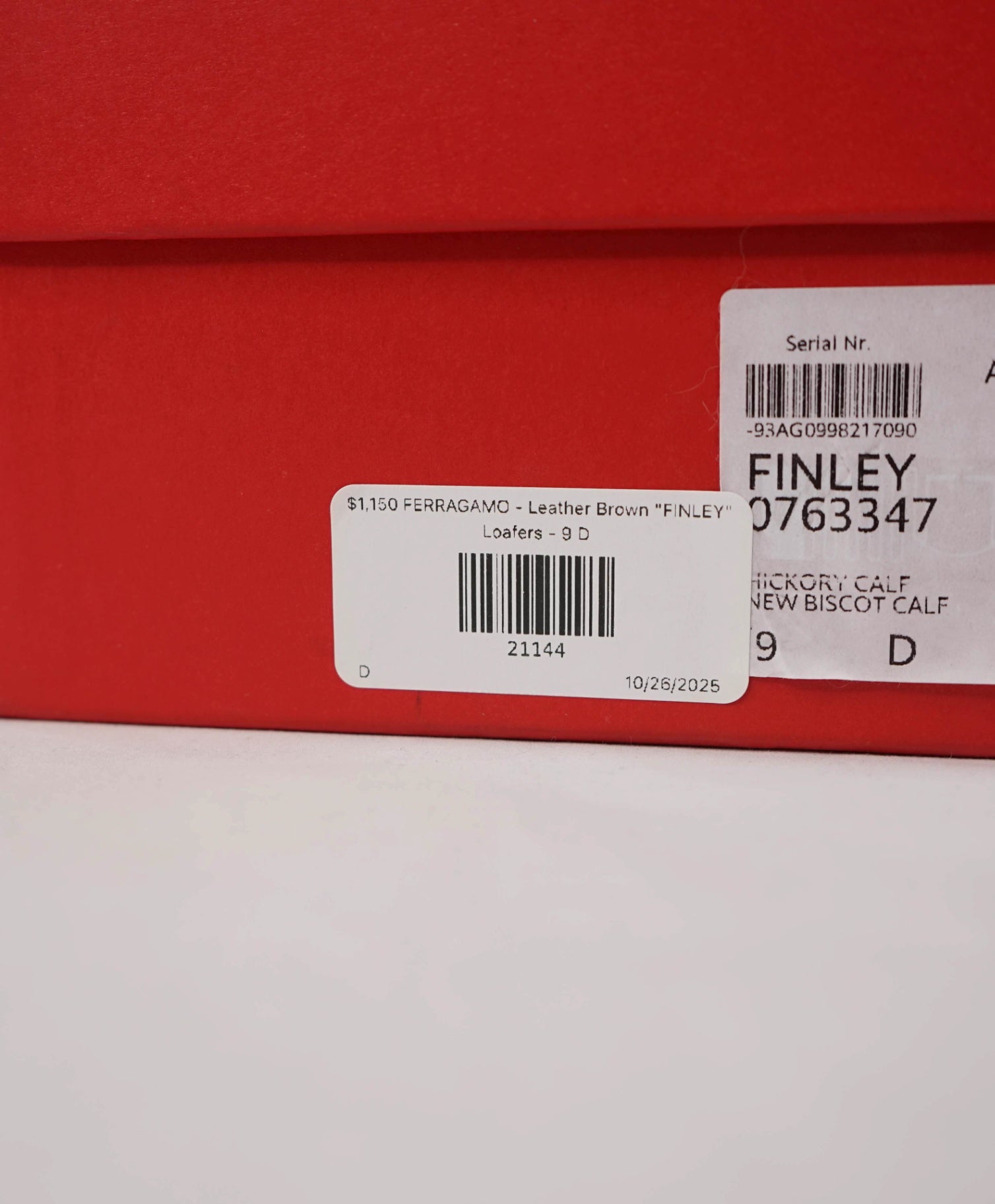 $1,150 FERRAGAMO - Leather Brown "FINLEY" Loafers - 9 D
