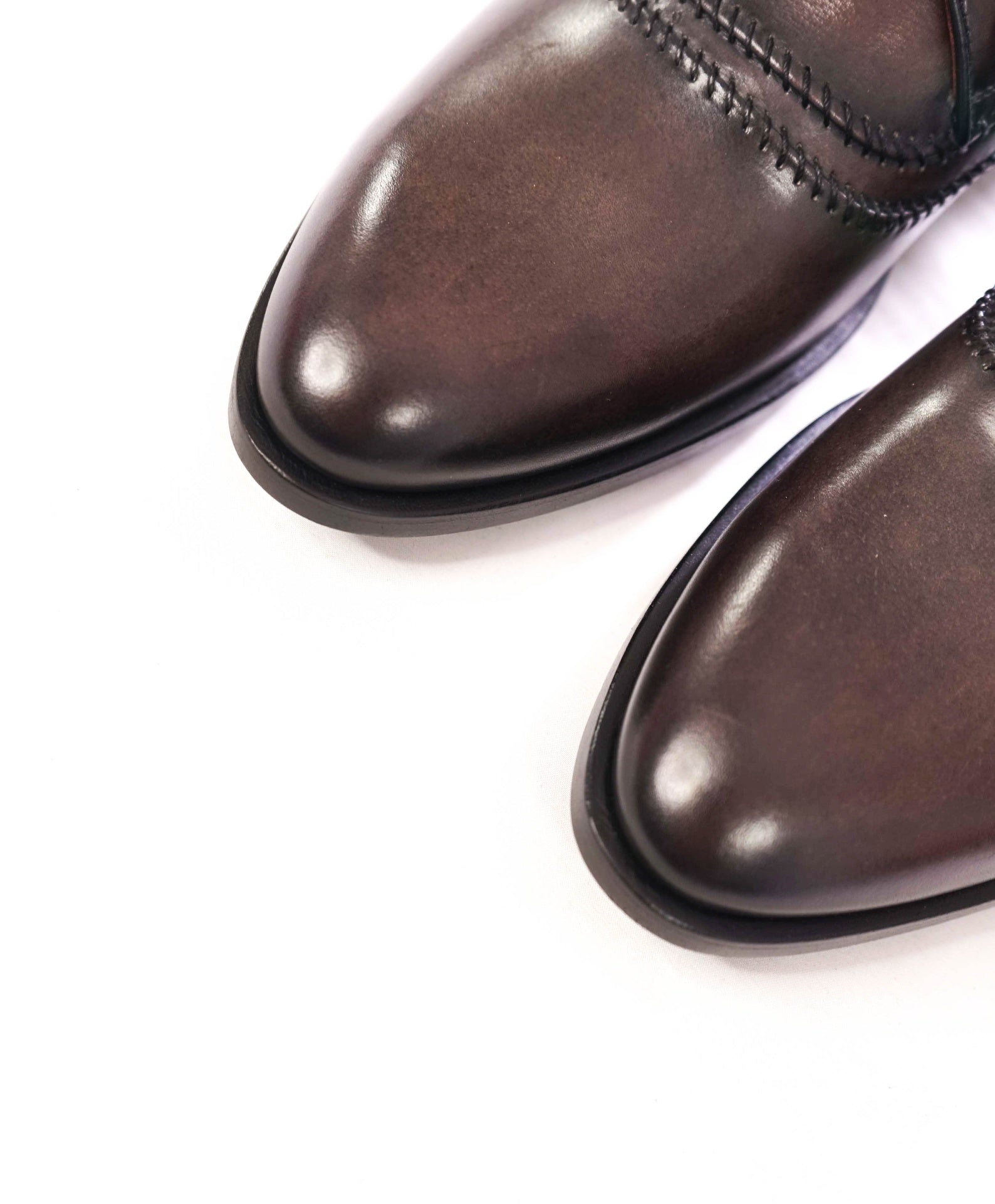 $2,480 BERLUTI - Leather Dark Brown SCRITTO Single Monk - 9 US (8UK)