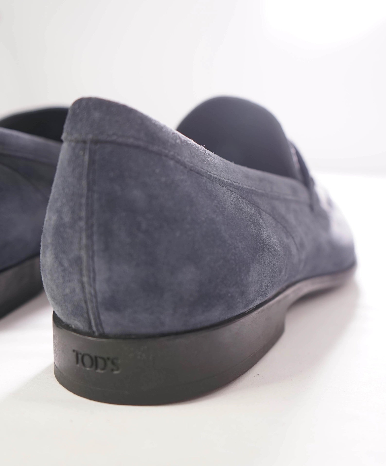 $775 TOD'S - Suede Blue LOGO Penny Loafers - US 9 (8UK)
