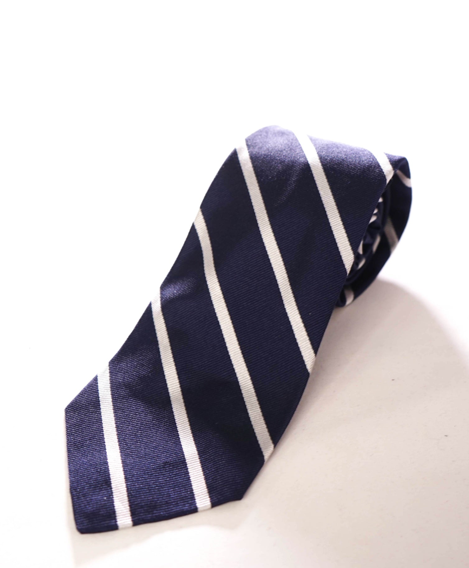 $125 POLO RALPH LAUREN - Silk Navy *Made In Italy* Stripe - 3.25" Tie