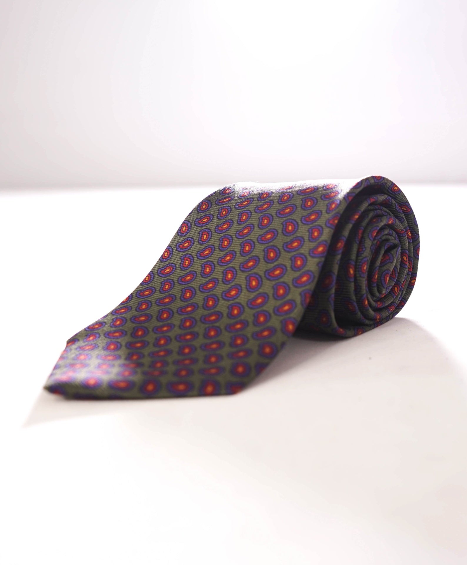 $125 POLO RALPH LAUREN - Silk *Made In Italy* Green Paisley - 3.5" Tie