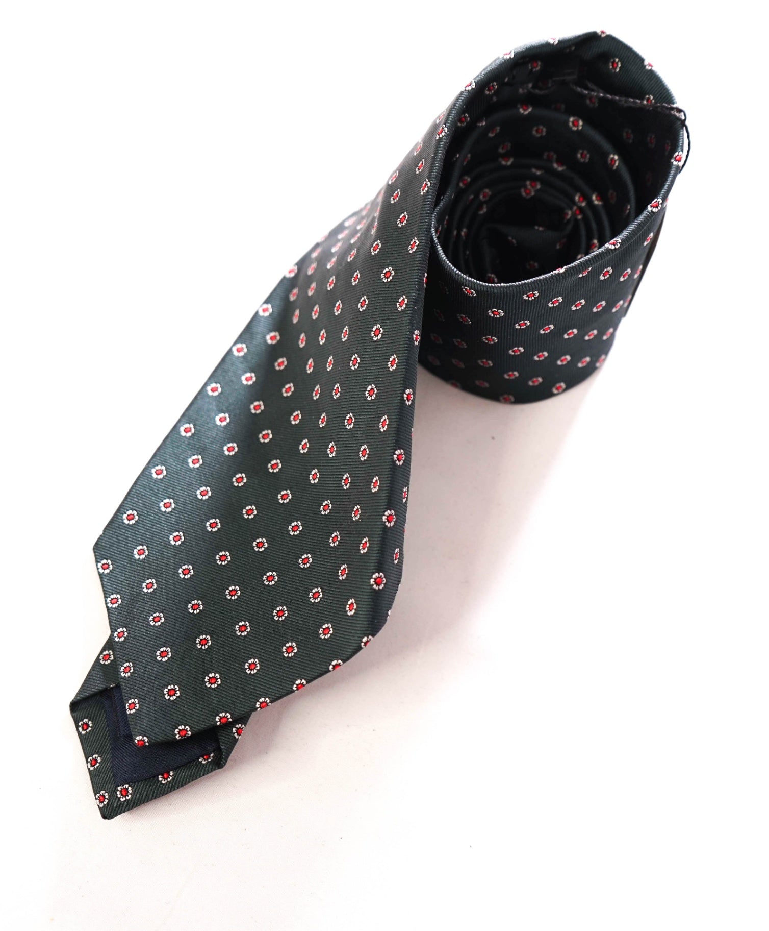 $125 POLO RALPH LAUREN - Silk *MadeIn Italy* Green Micro Floral - 3.5" Tie