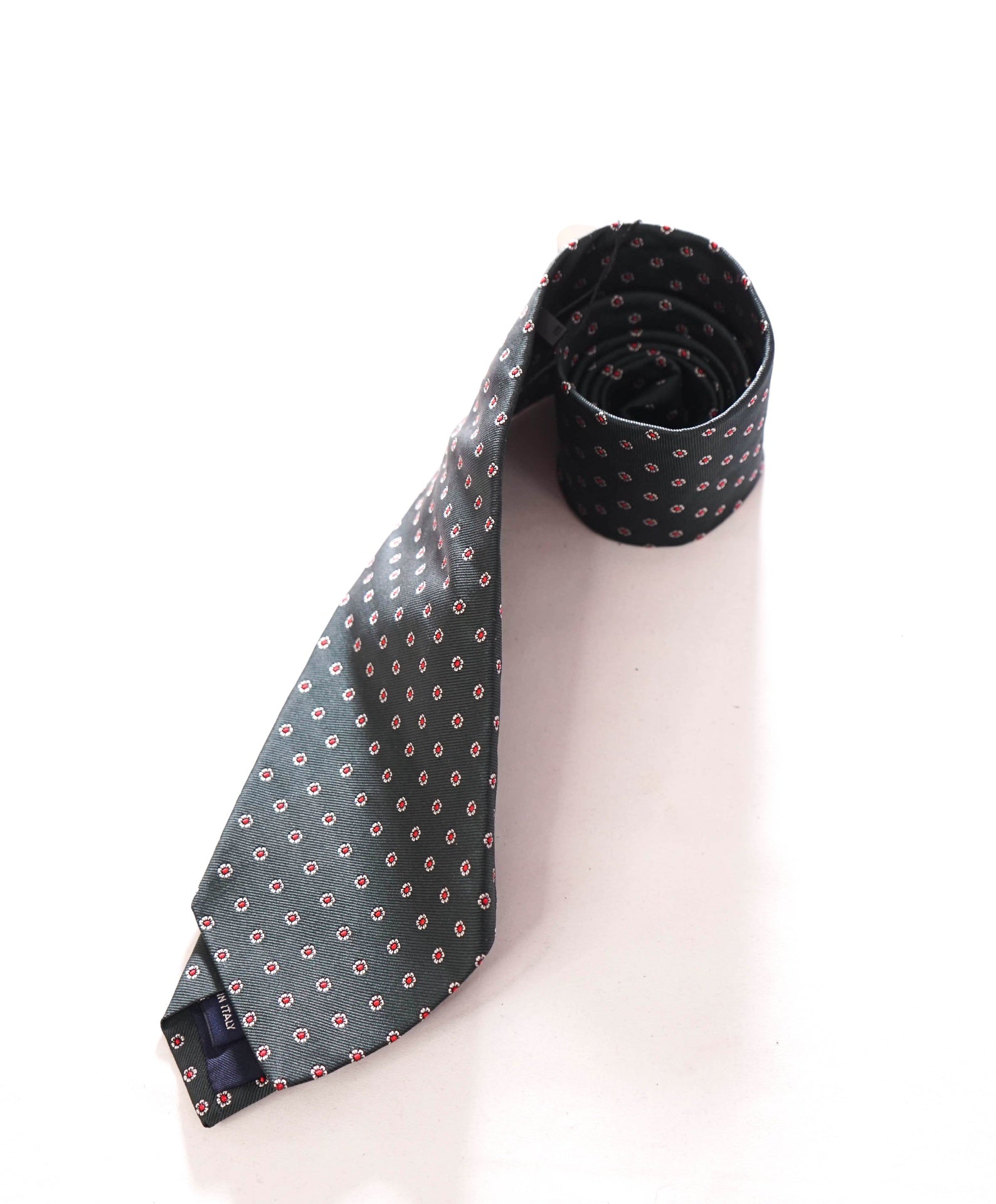 $125 POLO RALPH LAUREN - Silk *MadeIn Italy* Green Micro Floral - 3.5" Tie