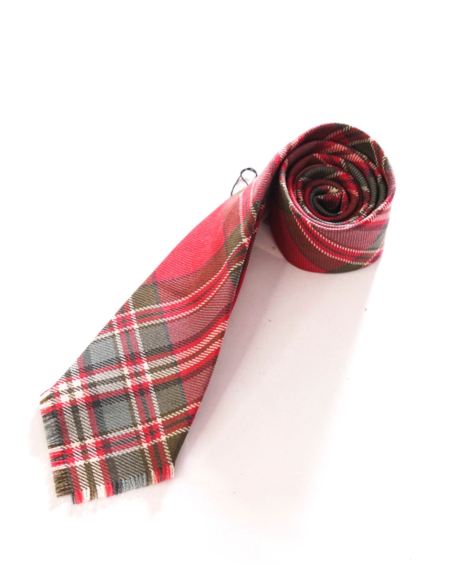 $125 POLO RALPH LAUREN -Wool Fringe *Made in Italy* Plaid - 3" Tie