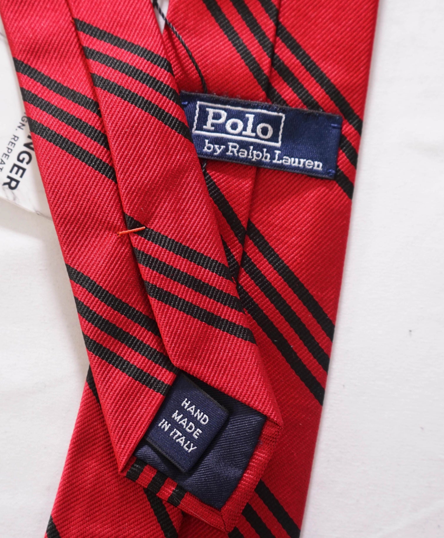 $125 POLO RALPH LAUREN - *Made in Italy* Silk Red/Black Stripe - 2.75" Tie