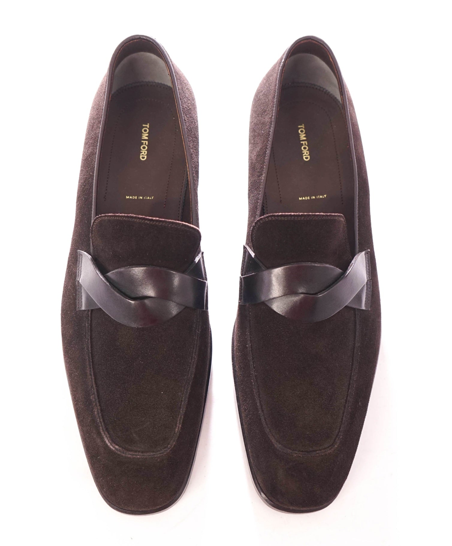 $2,150 TOM FORD - Brown Suede "TWIST" Iconic Loafers - US 11 (10.5TF)