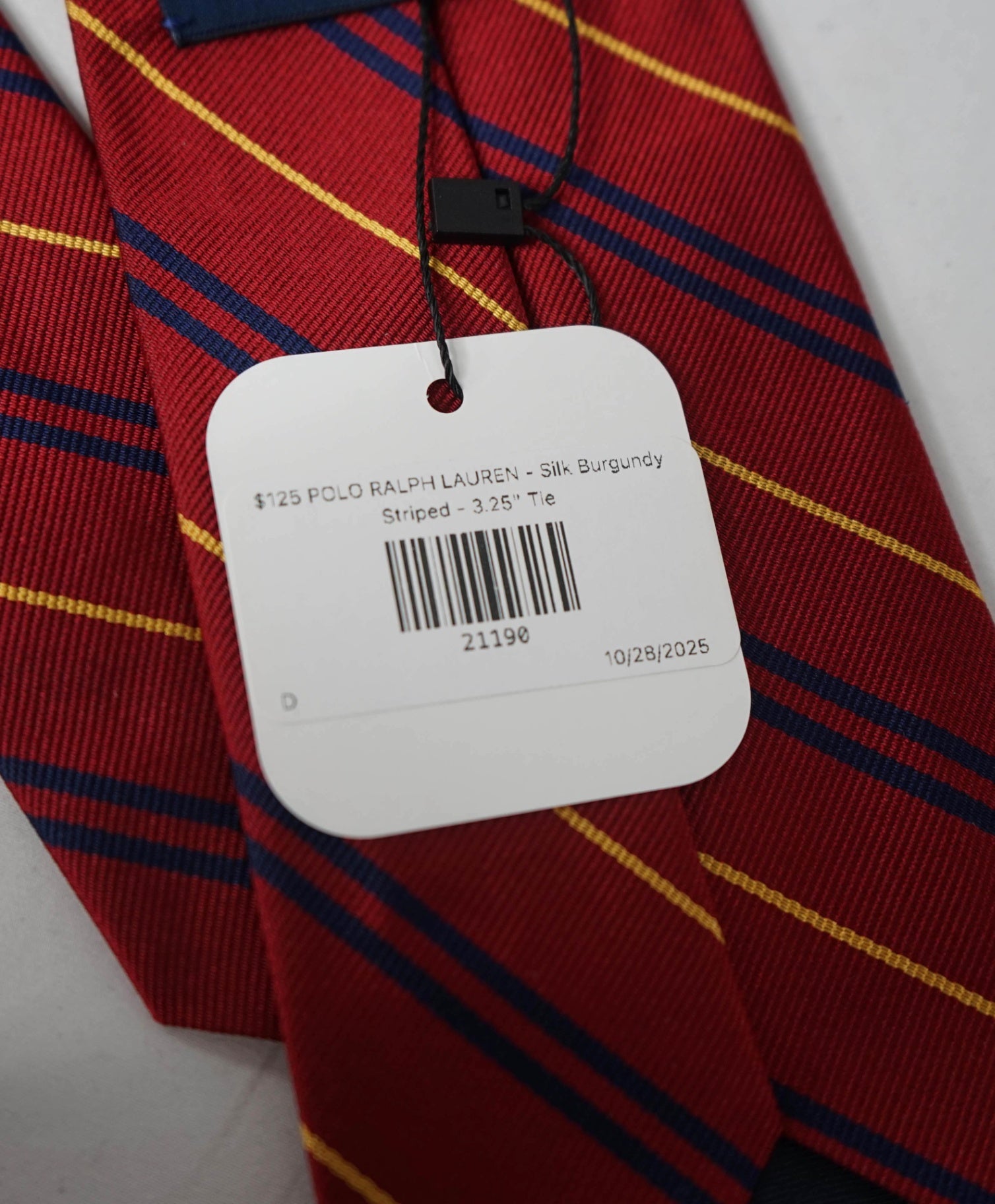 $125 POLO RALPH LAUREN - Silk Burgundy *Made In Italy* Striped - 3.25" Tie