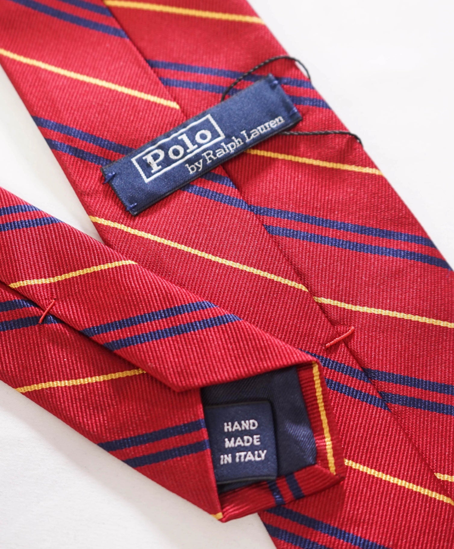 $125 POLO RALPH LAUREN - Silk Burgundy *Made In Italy* Striped - 3.25" Tie