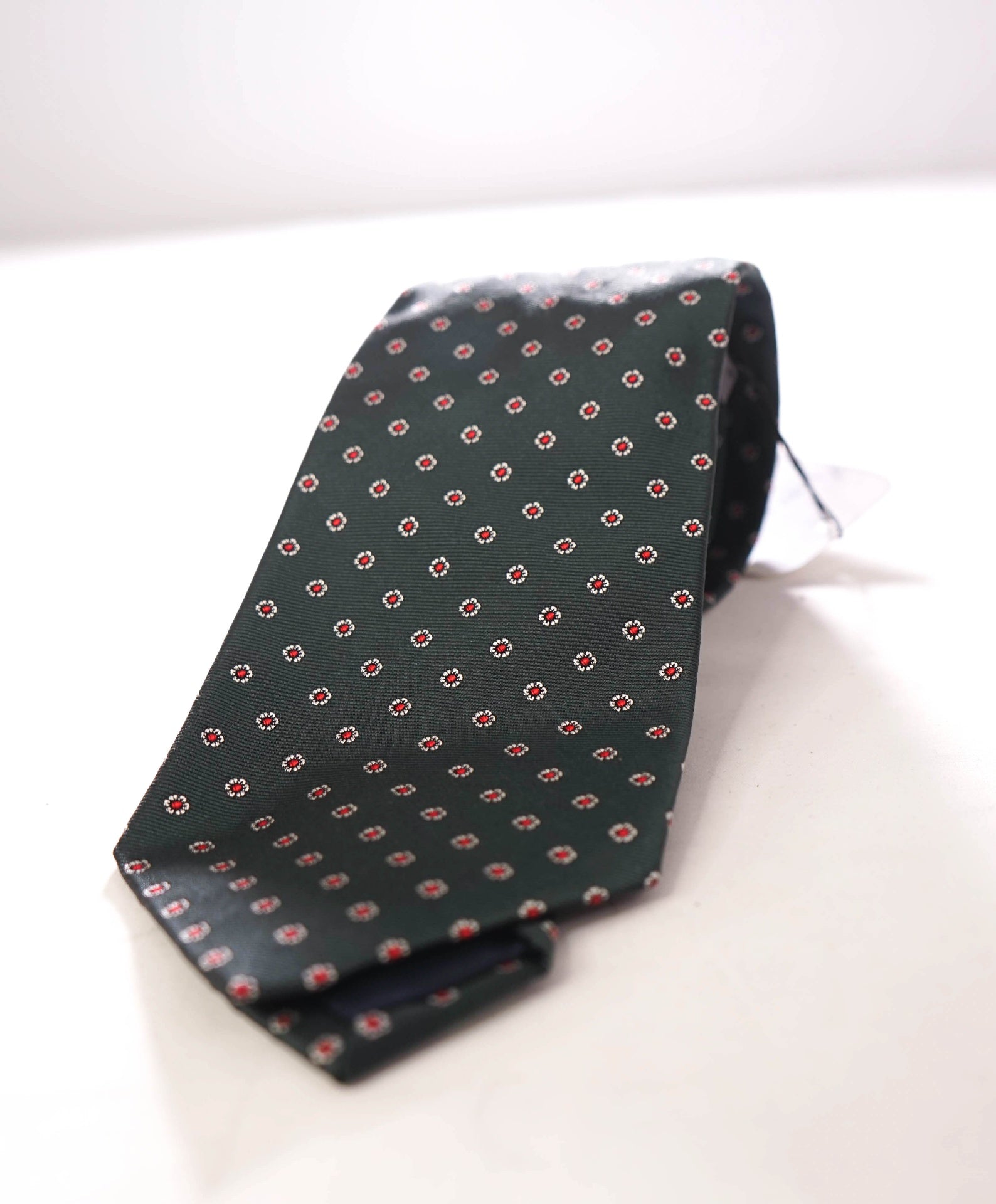 $125 POLO RALPH LAUREN - Silk *MadeIn Italy* Green Micro Floral - 3.5" Tie