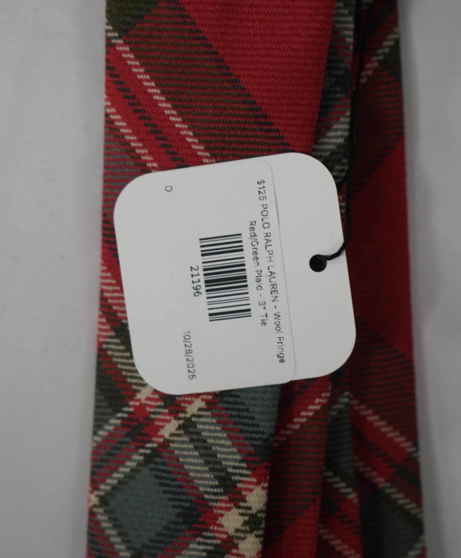 $125 POLO RALPH LAUREN -Wool Fringe *Made in Italy* Plaid - 3" Tie