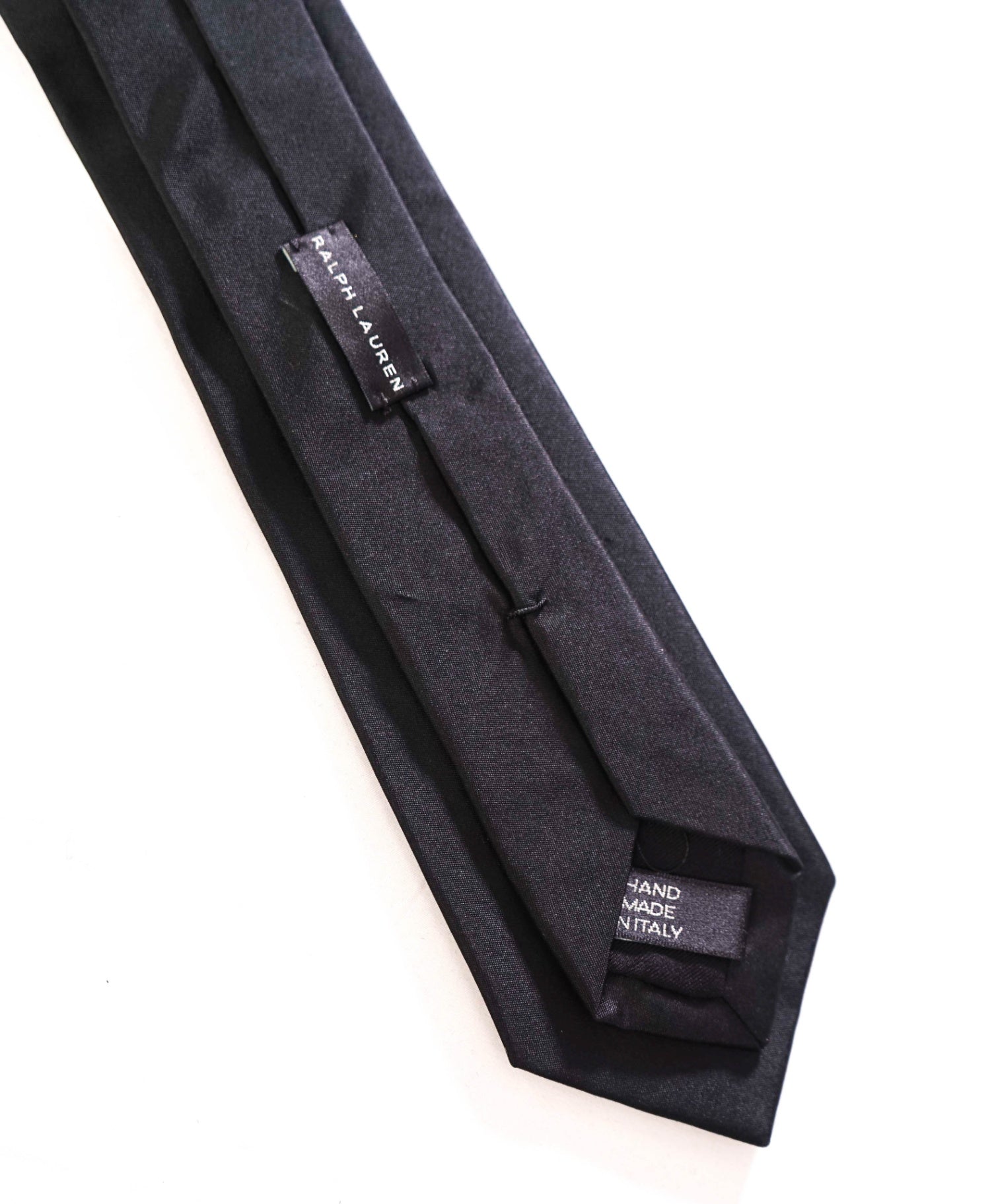 $235 RALPH LAUREN BLACK LABEL - Silk Solid *ITALY* Black - 3" Tie