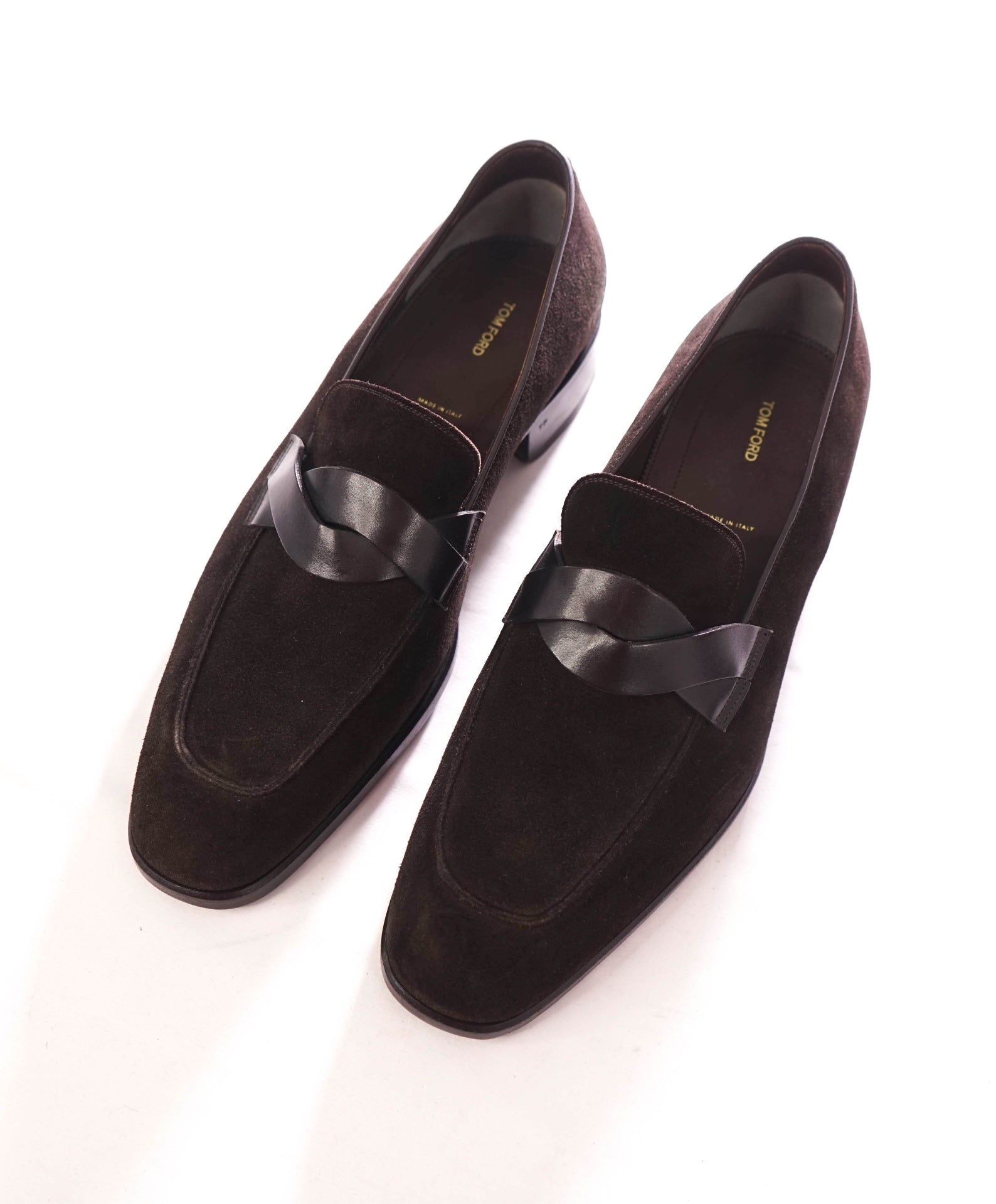 $2,150 TOM FORD - Brown Suede "TWIST" Iconic Loafers - US 11 (10.5TF)