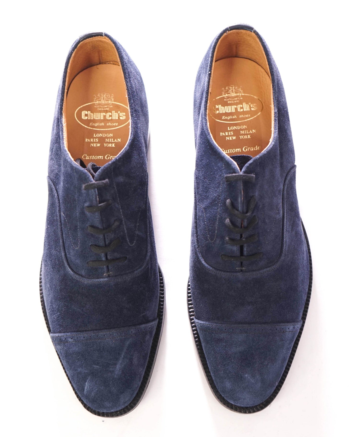 $1,220 CHURCH'S - Suede Navy Blue Oxford - US 10 (9UK)