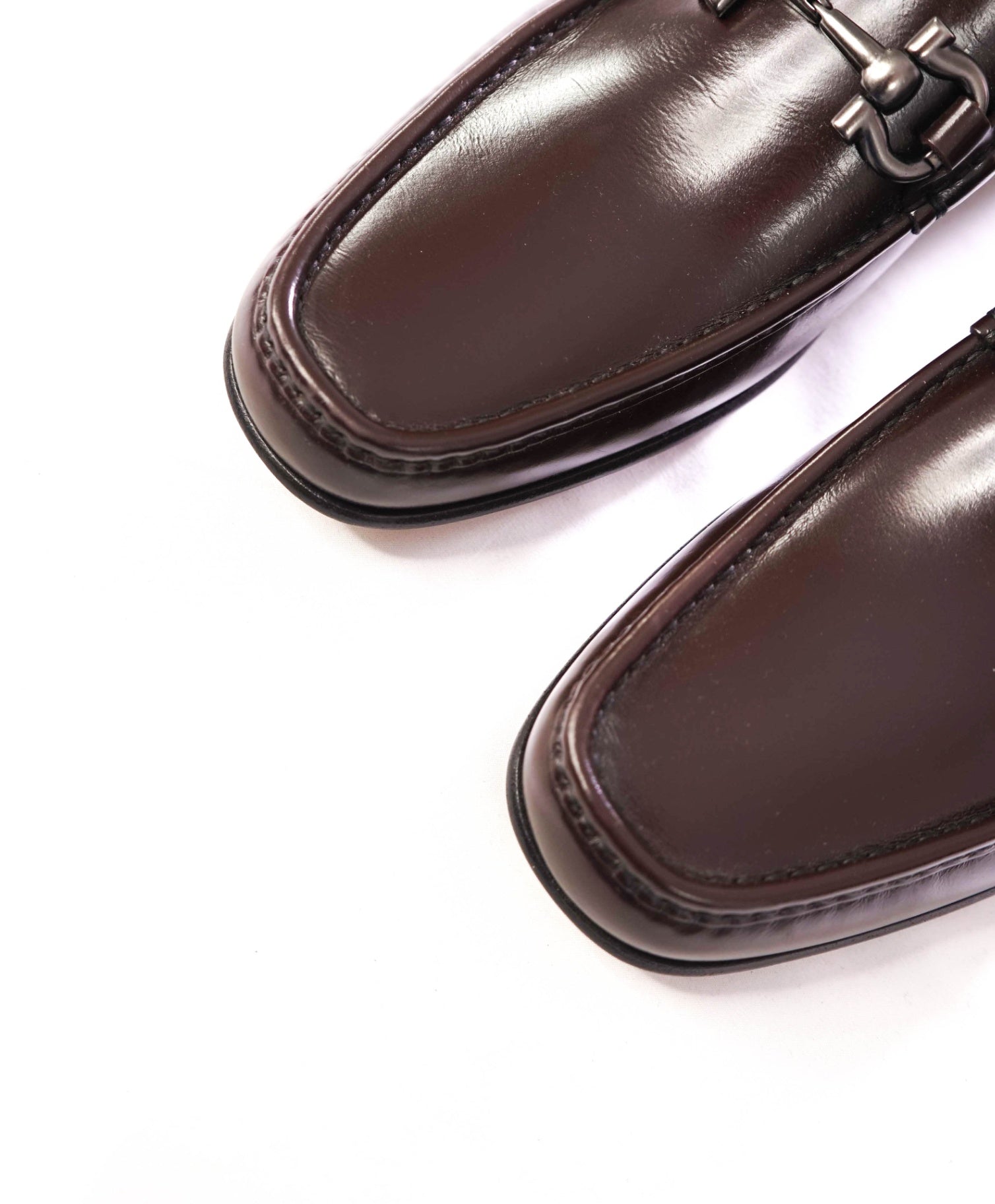 $795 FERRAGAMO - Leather Brown "GIORDANO" Loafers - 9 EE