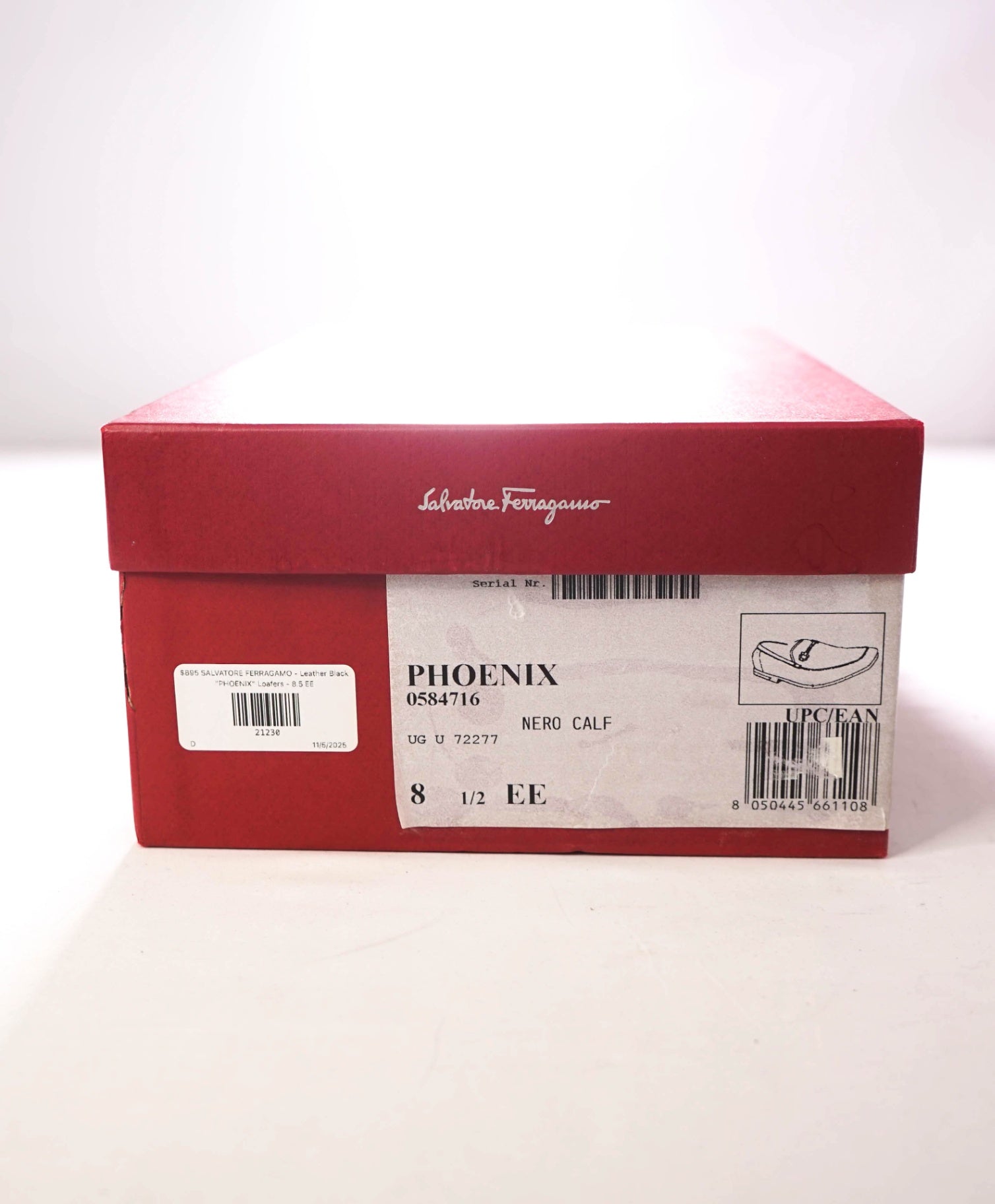 $895 SALVATORE FERRAGAMO - Leather Black "PHOENIX" Loafers - 8.5 EE