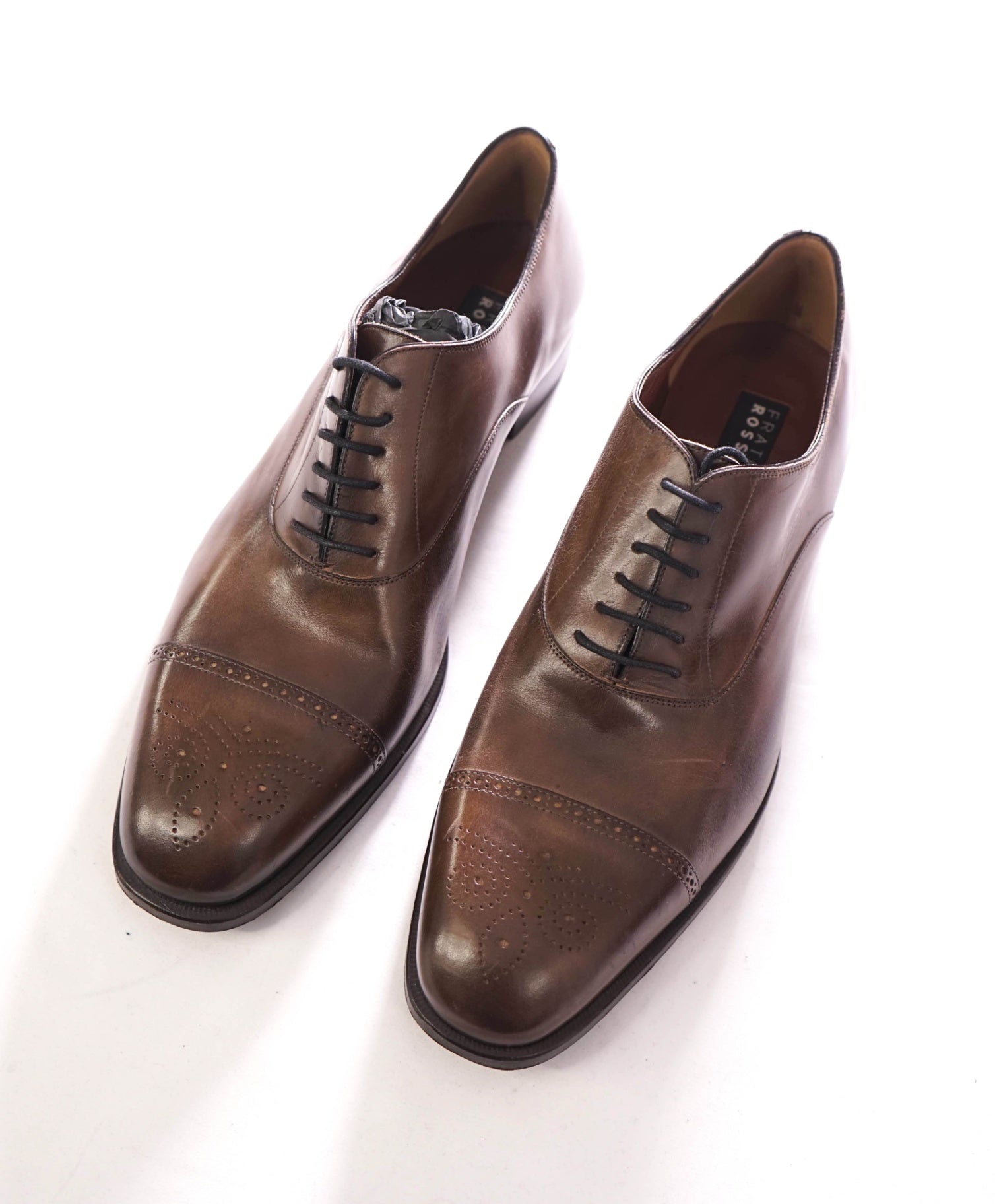 $910 FRATELLI ROSSETTI - Leather Brown Oxfords - 12 US (11UK)