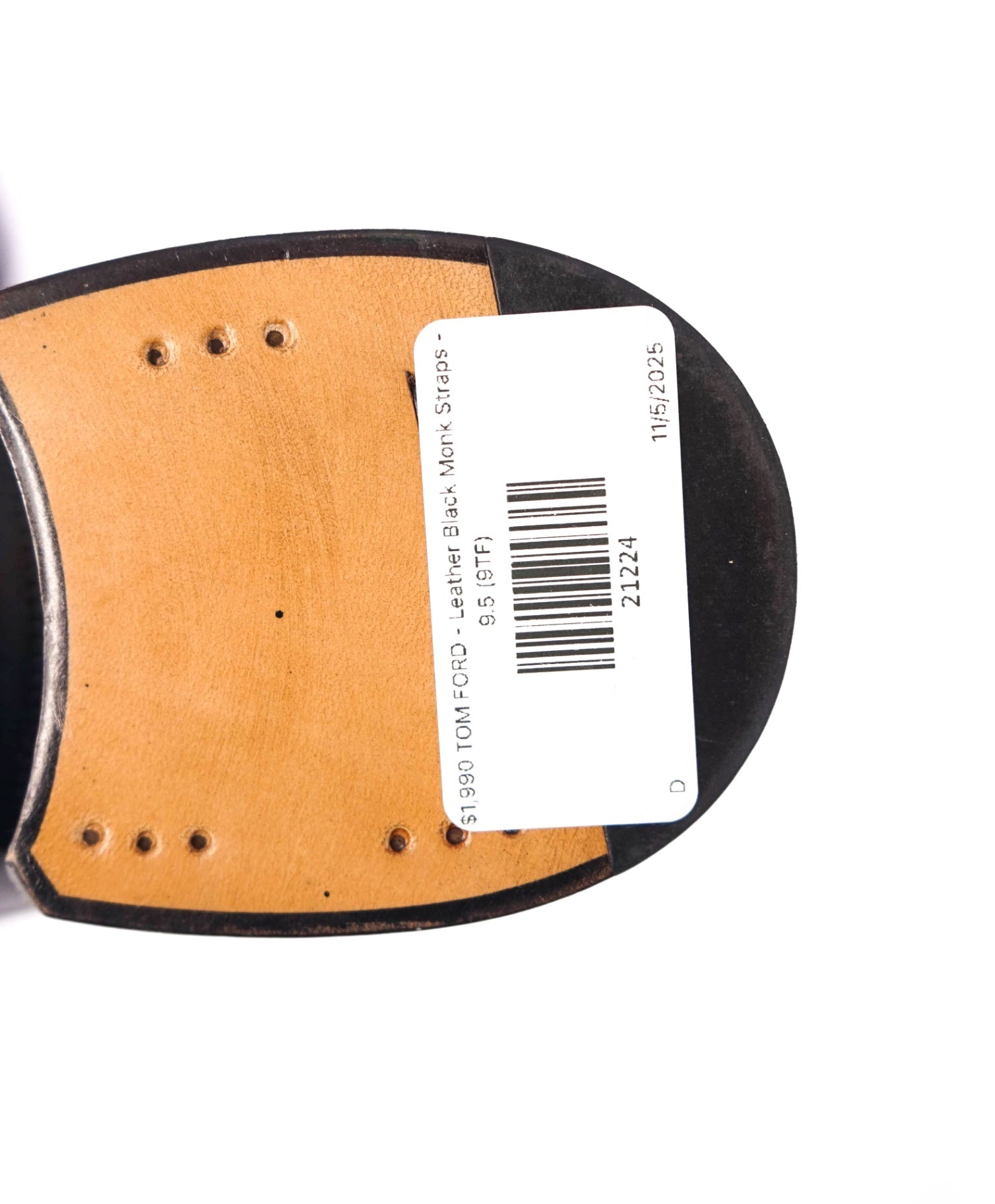 $1,990 TOM FORD - Leather Black Monk Straps - 9.5 (9TF)