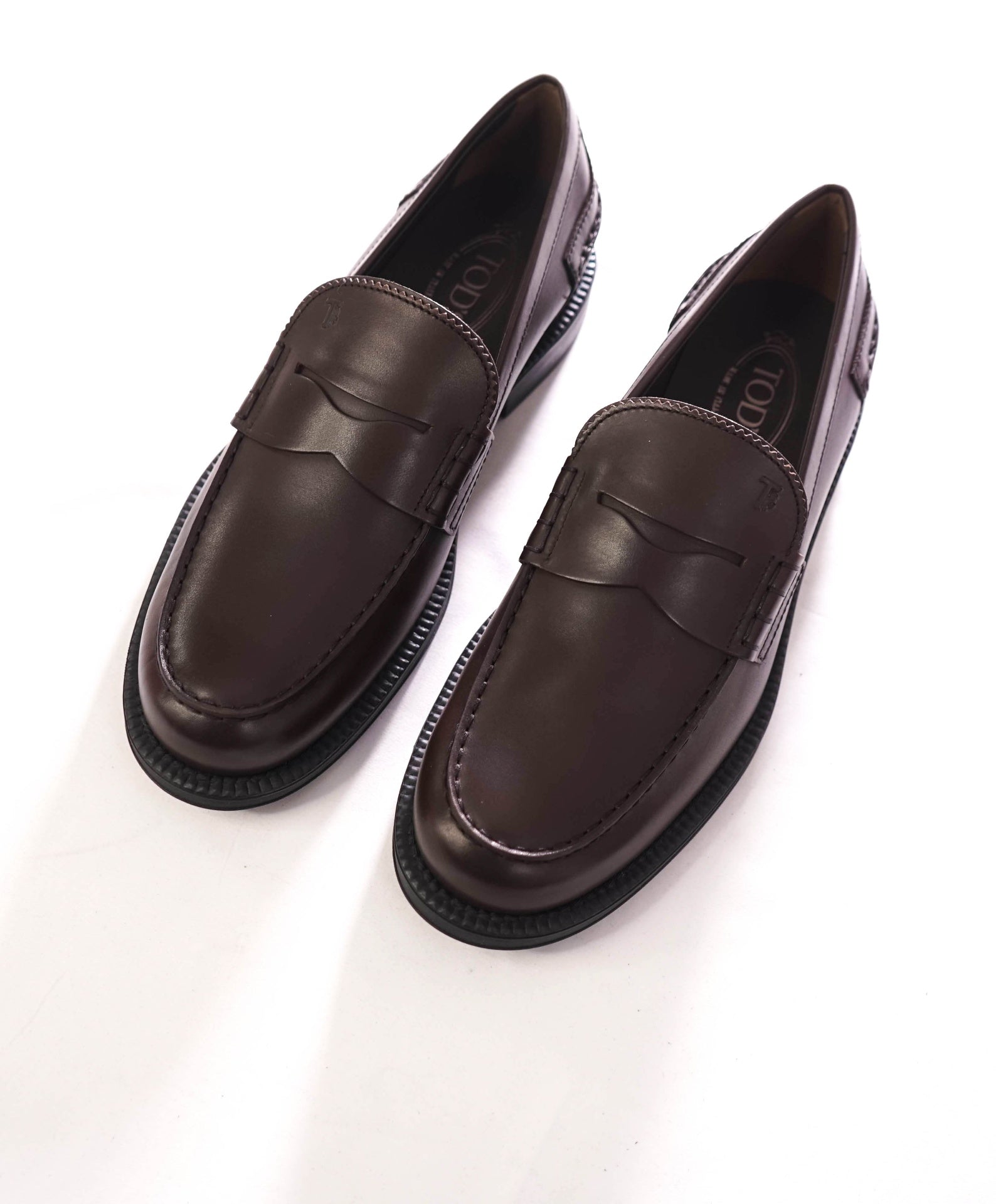 $745 TOD'S - "BOSTON" Leather Brown Penny Loafers - US 9.5 (UK8.5)