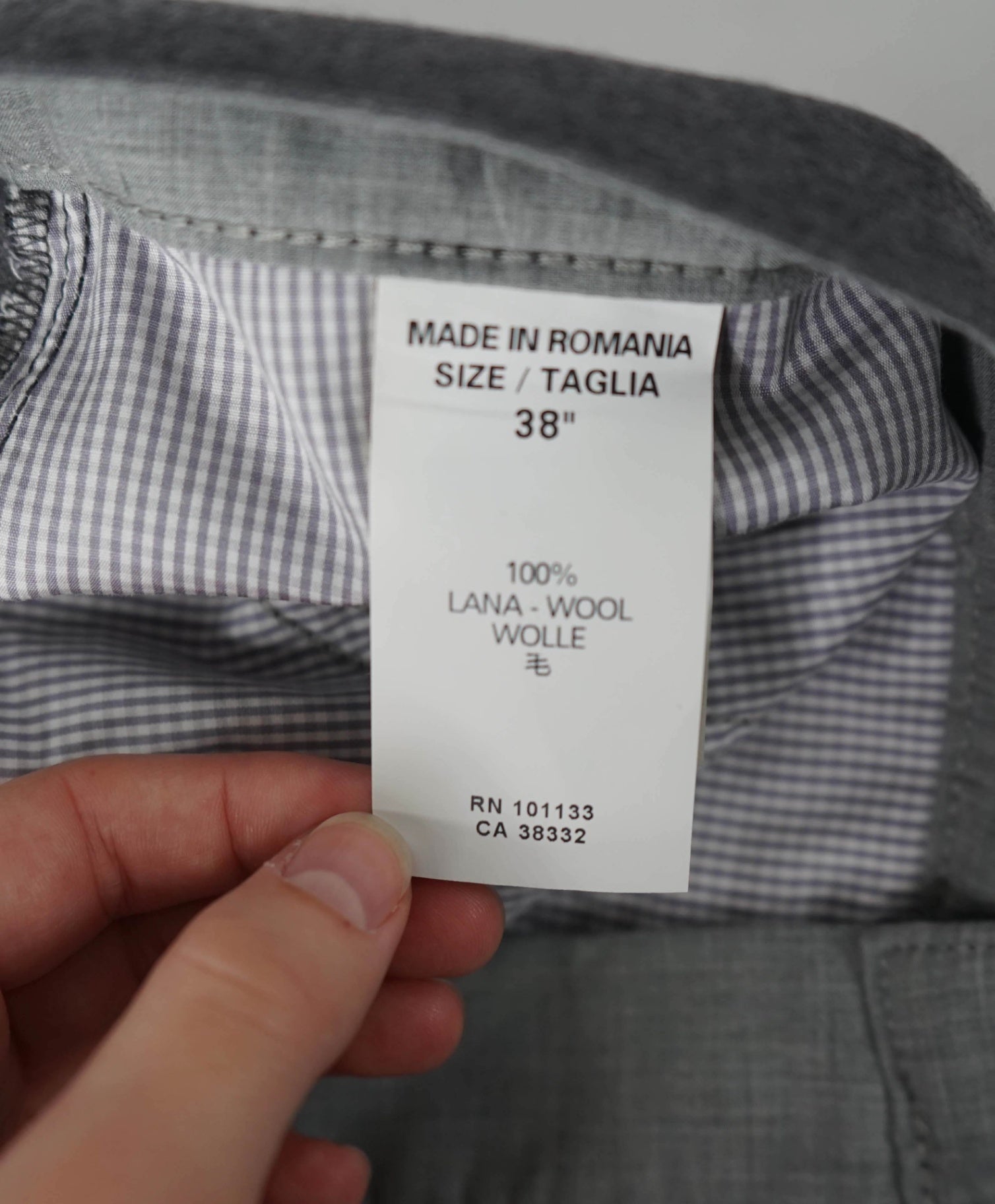 $695 ERMENEGILDO ZEGNA - Flannel Wool Solid Grey Pants - 38W