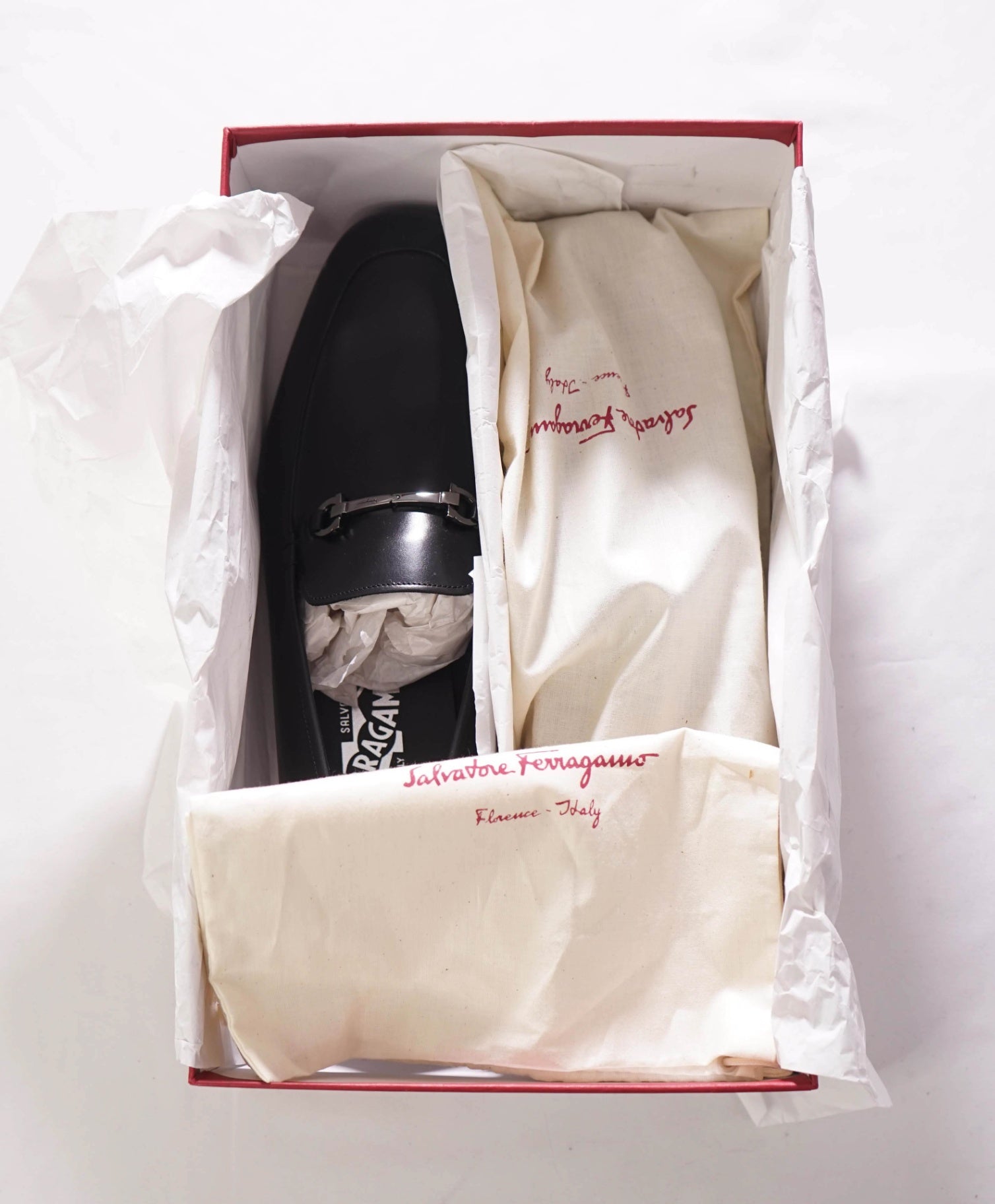 $895 SALVATORE FERRAGAMO - Leather Black "PHOENIX" Loafers - 8.5 EE