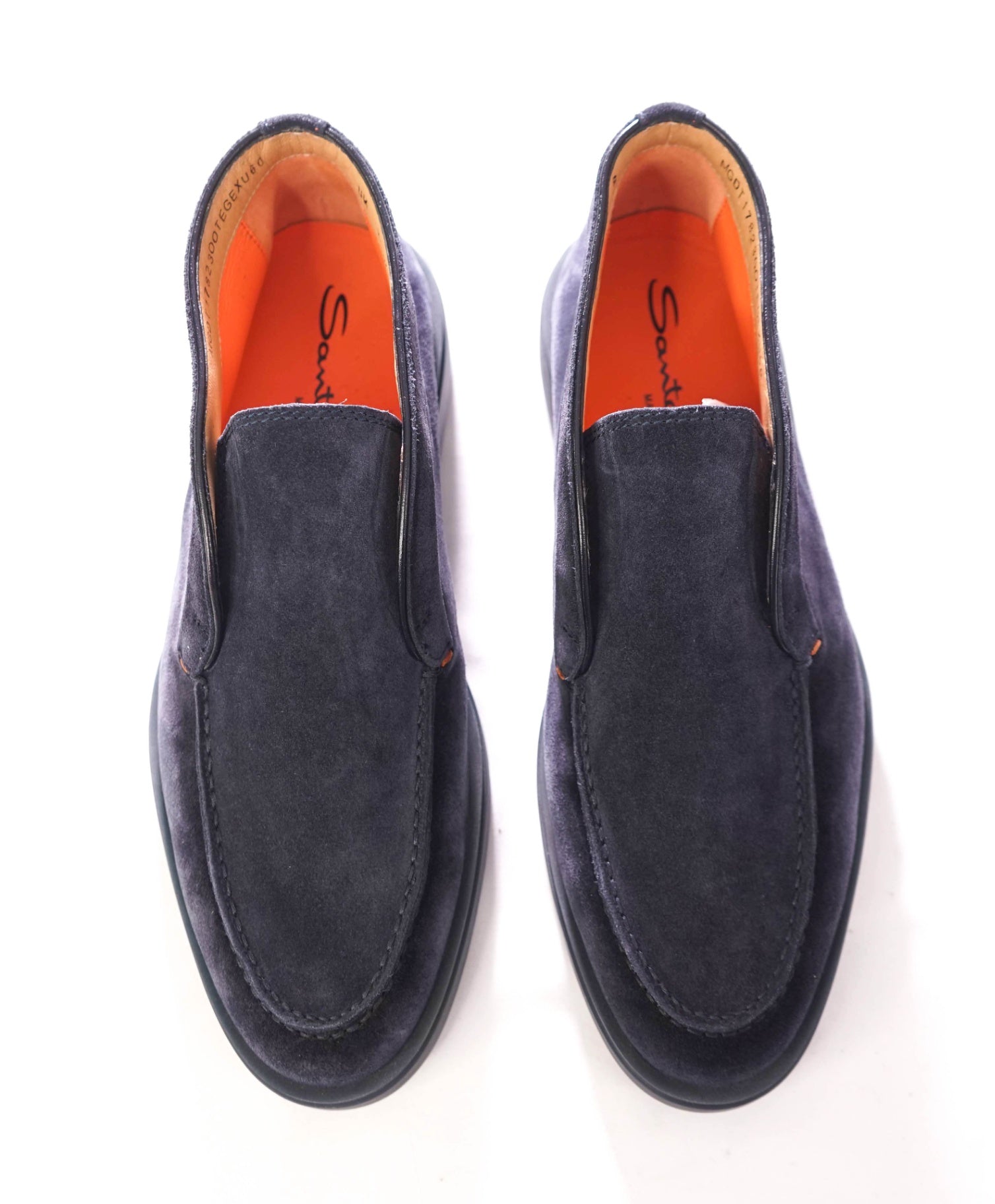 $850 SANTONI - Suede Navy Blue Summer Walk Chukka - US 8 (UK7)