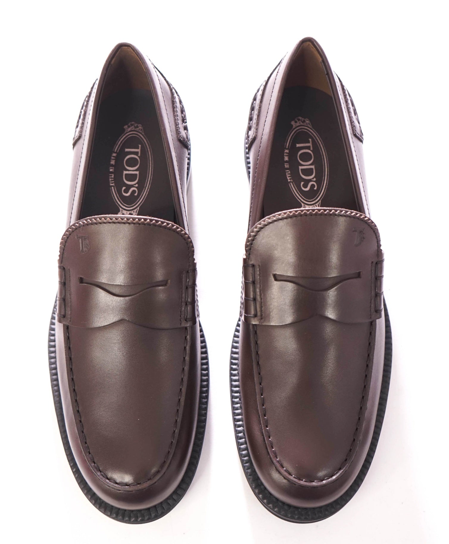 $745 TOD'S - "BOSTON" Leather Brown Penny Loafers - US 9.5 (UK8.5)