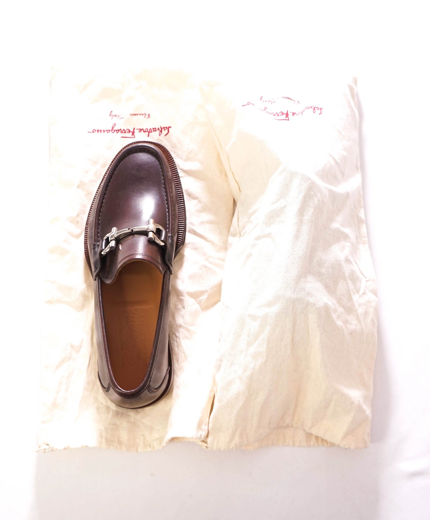 $850 SALVATORE FERRAGAMO - Lug Sole Leather Brown Loafers - 7 EE