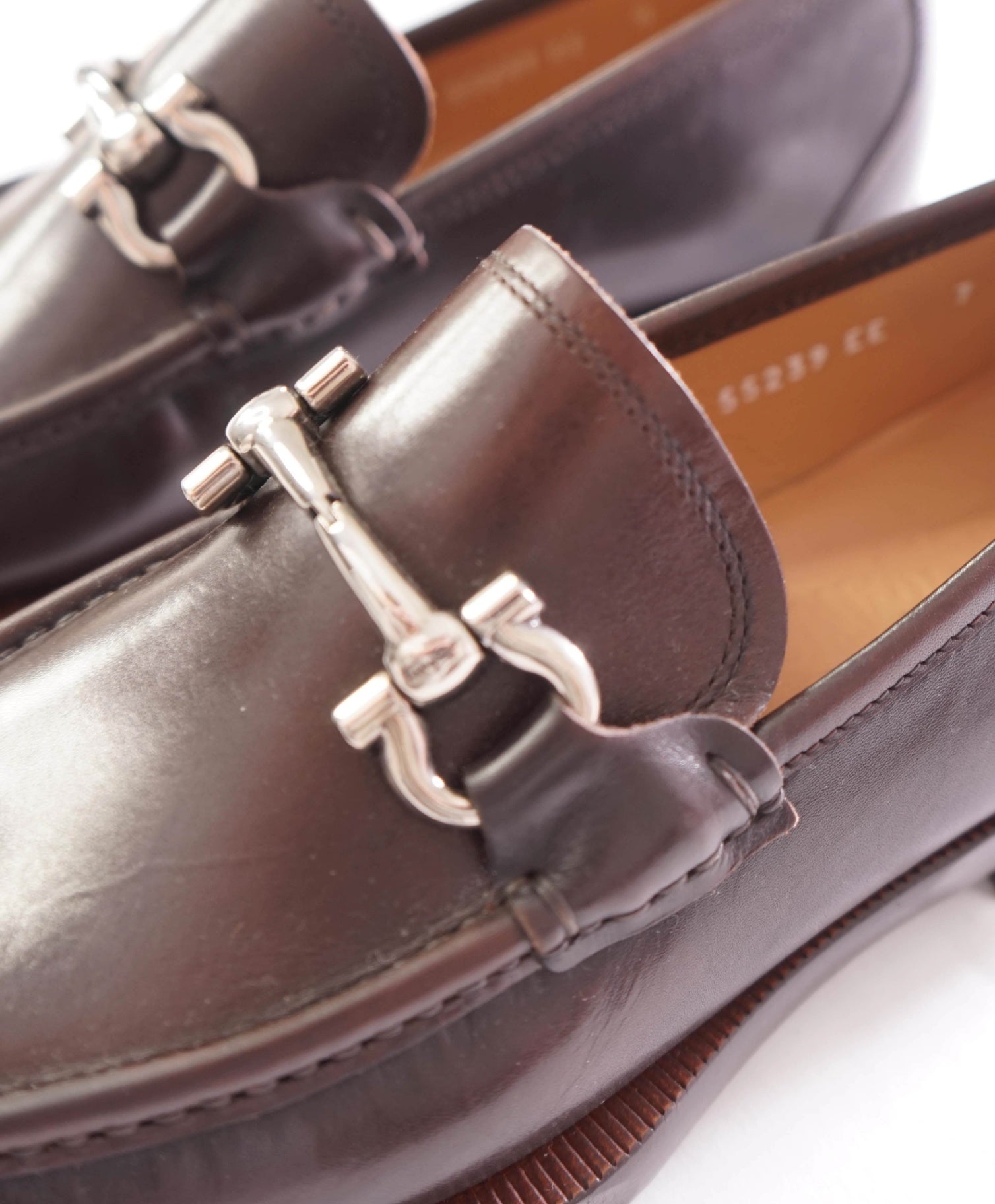 $850 SALVATORE FERRAGAMO - Lug Sole Leather Brown Loafers - 7 EE