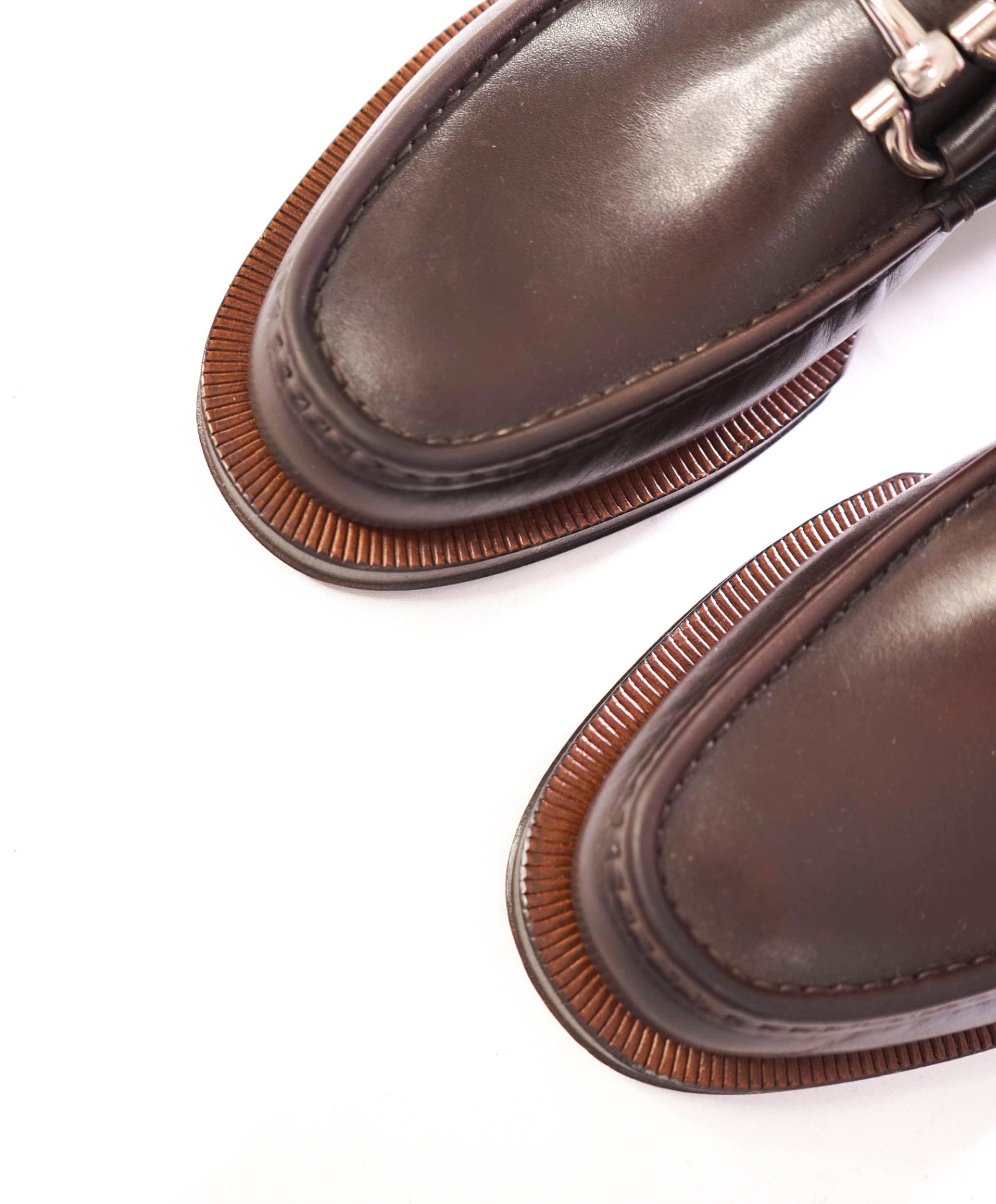 $850 SALVATORE FERRAGAMO - Lug Sole Leather Brown Loafers - 7 EE