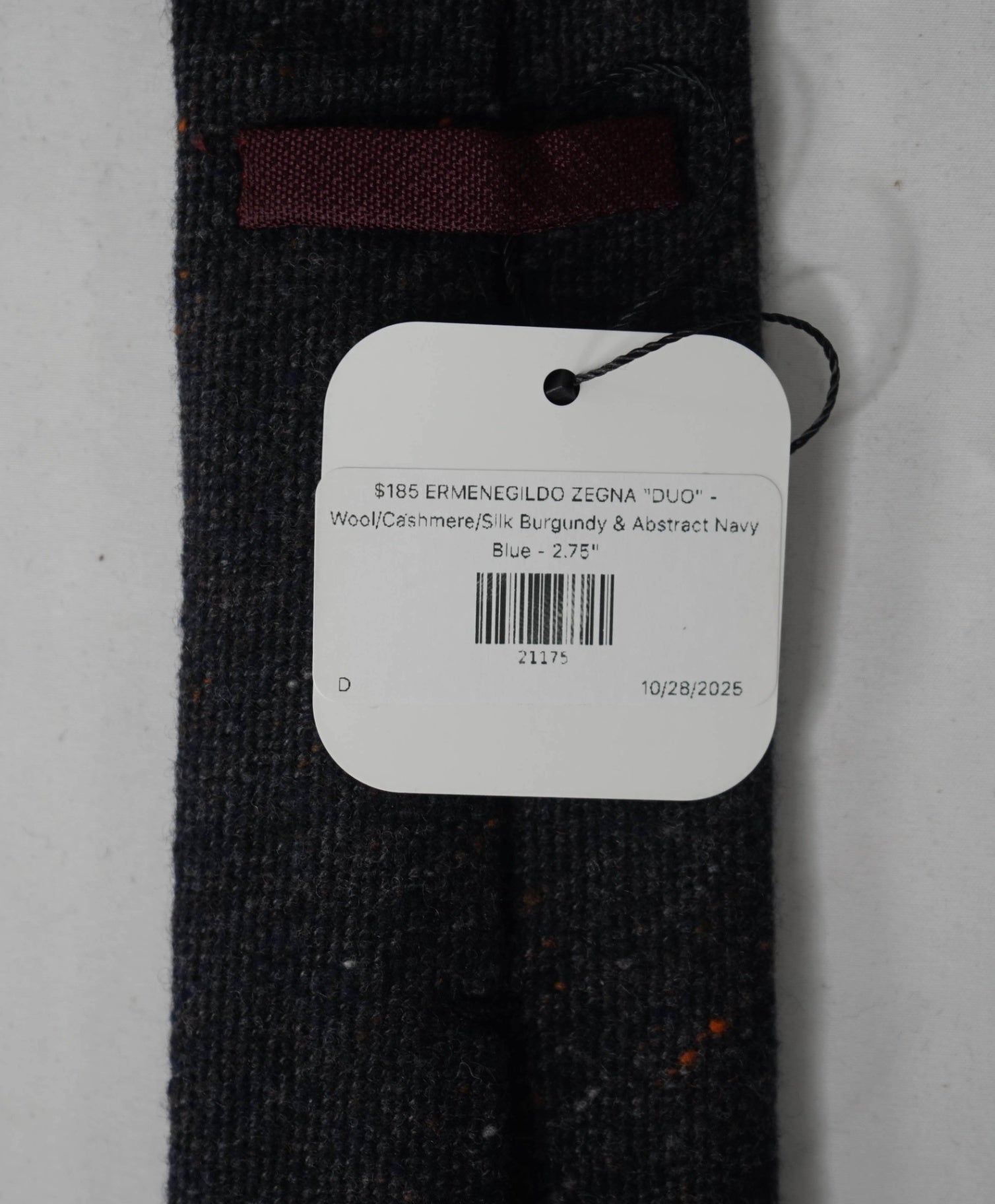 $185 ZEGNA "DUO" - Wool/Cashmere/Silk Burgundy & Blue Fleck - 2.75"