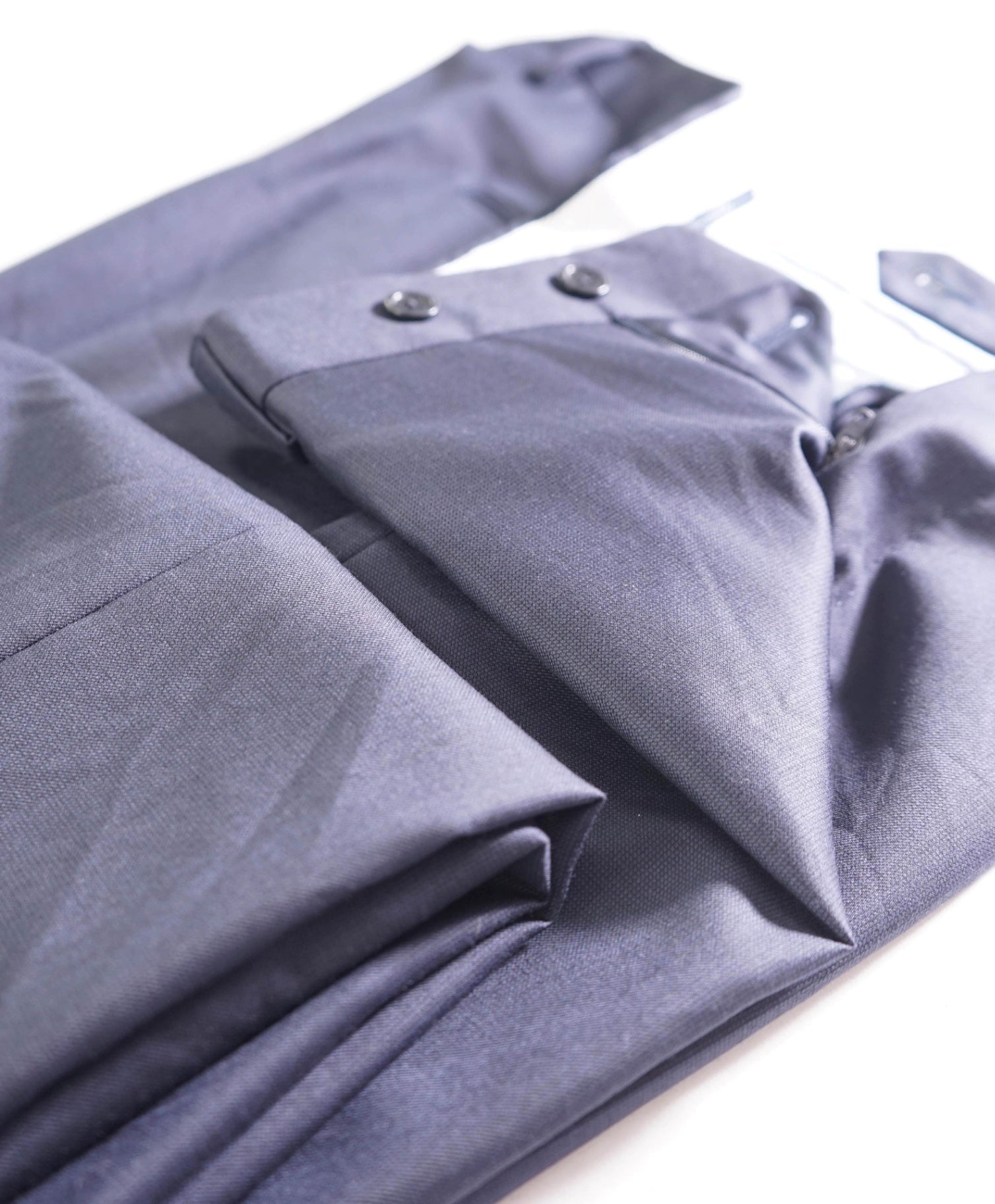 $400 SAKS FIFTH AVENUE - Wool Solid Navy Blue Pants - 36W