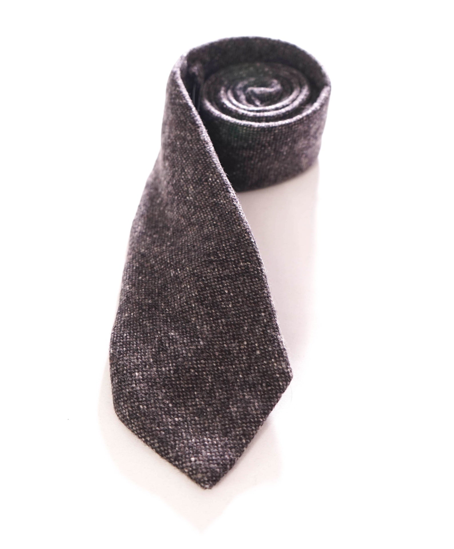 $295 ERMENEGILDO ZEGNA - Cashmere Gray Fleck 3.25" Tie