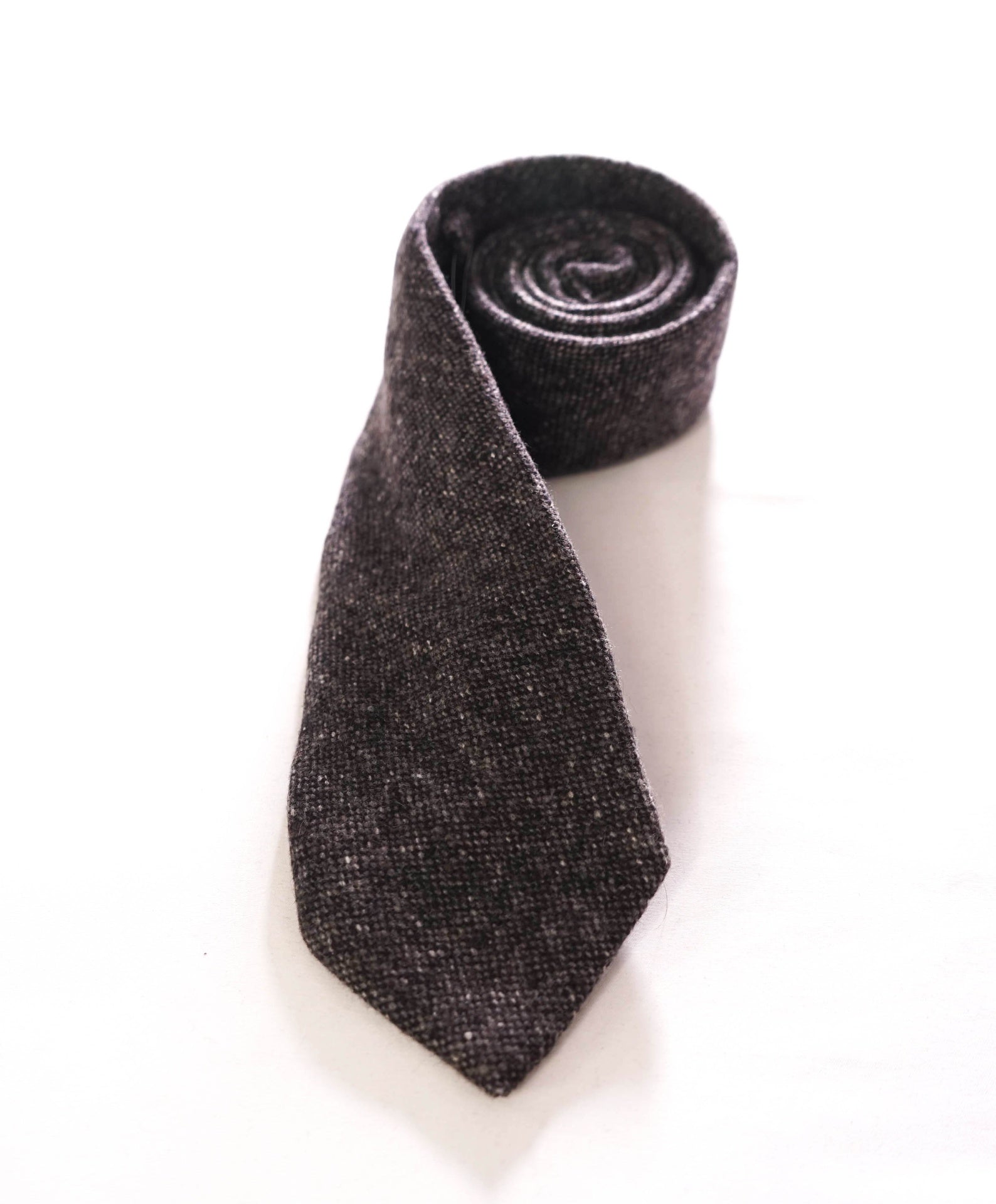 $295 ERMENEGILDO ZEGNA - Cashmere Gray Fleck 3.25" Tie