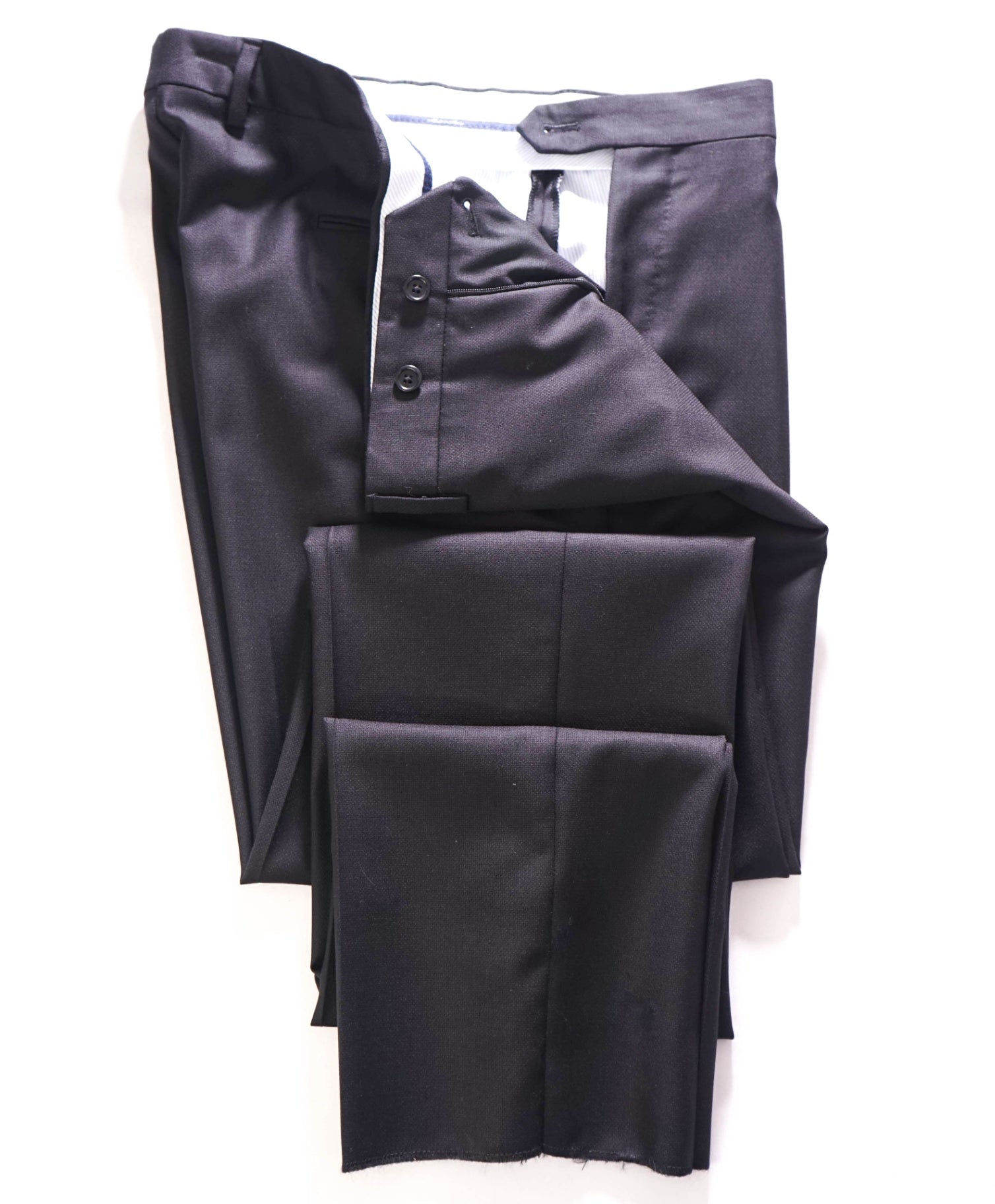 $400 SAKS FIFTH AVENUE - Wool Black Textured Pants - 38W