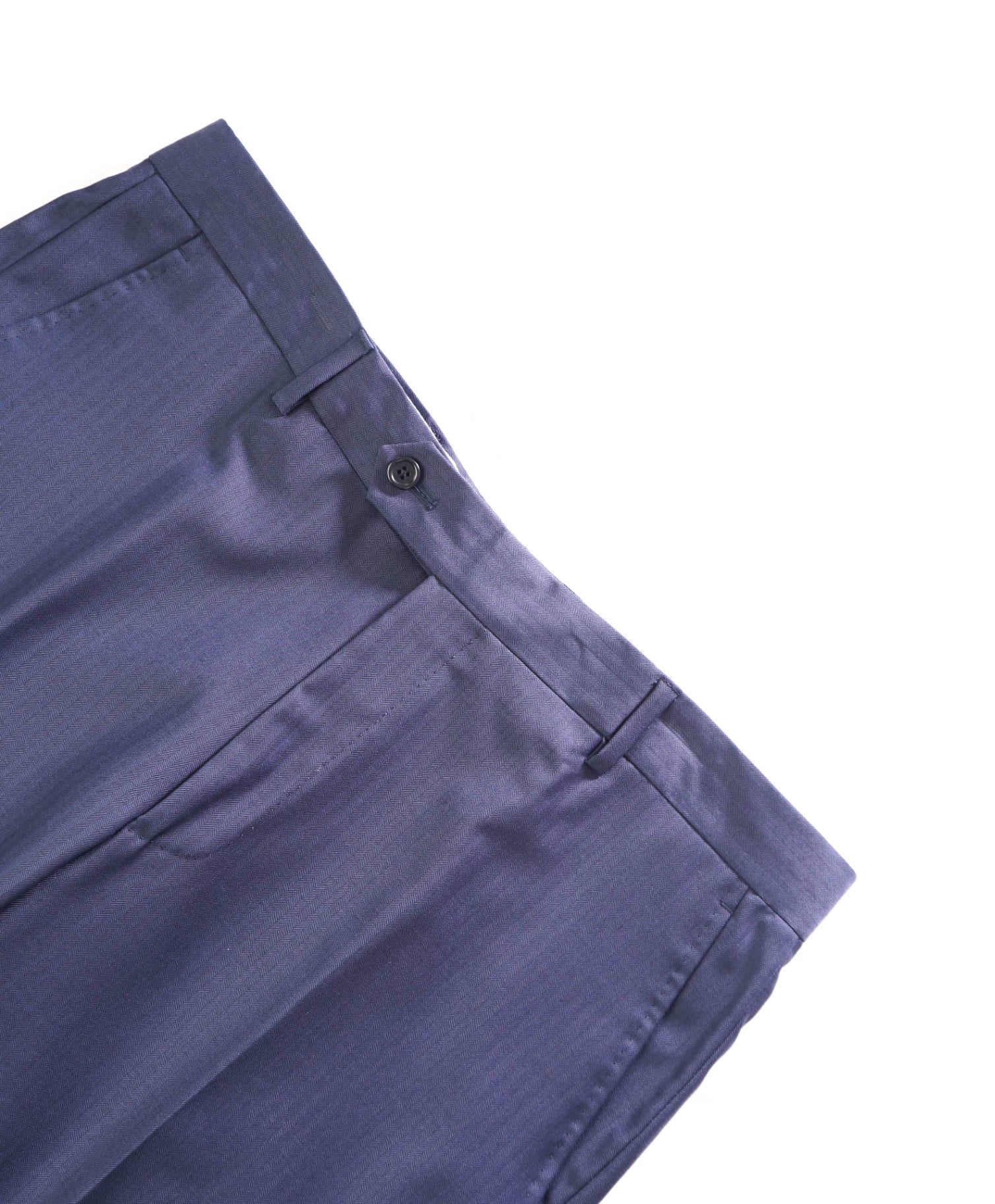 $400 SAKS FIFTH AVENUE - Wool Navy Blue Herringbone Pants - 36W